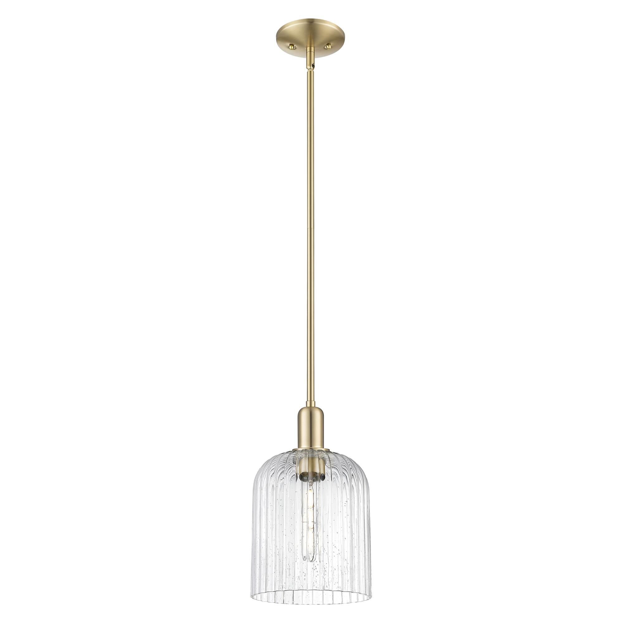Shown in Champagne Bronze finish and Seedy glass