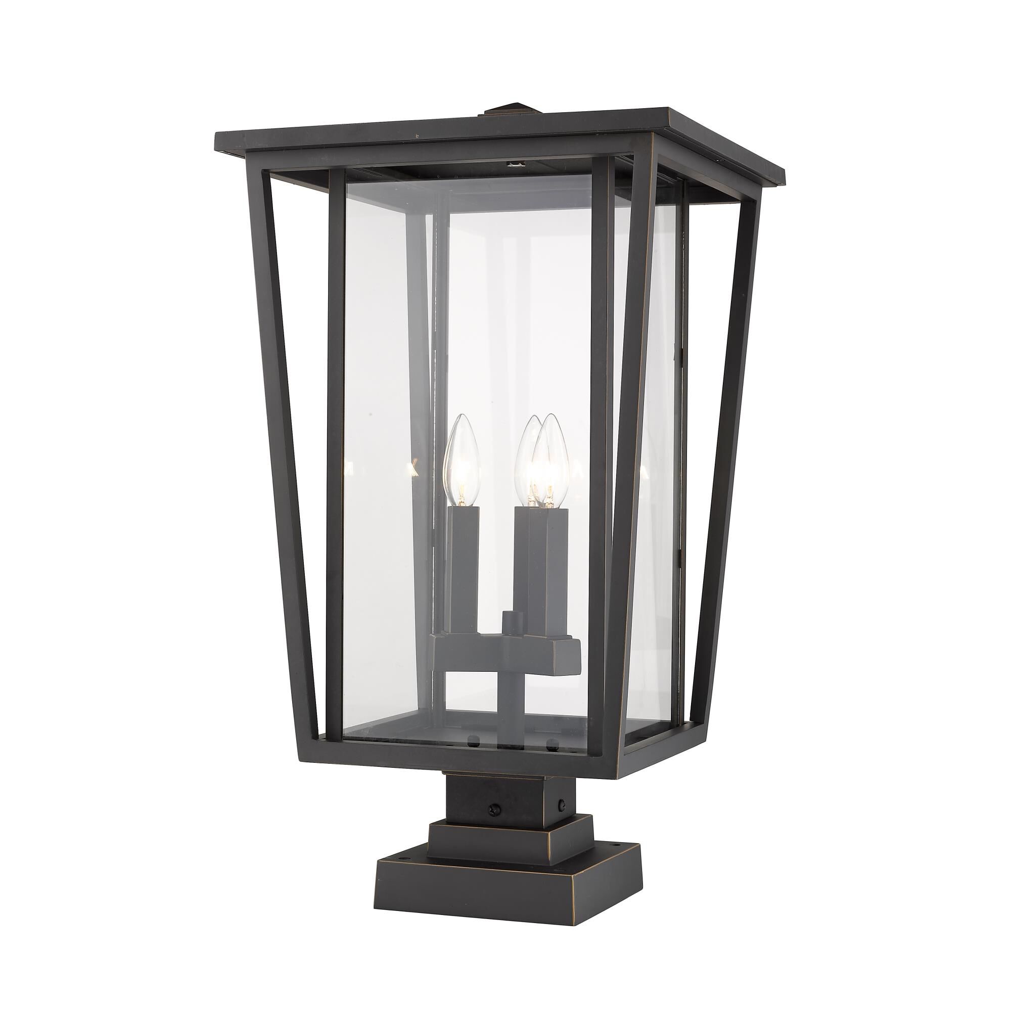 Seoul 24 Inch Tall 3 Light Outdoor Pier Lamp by Z-Lite