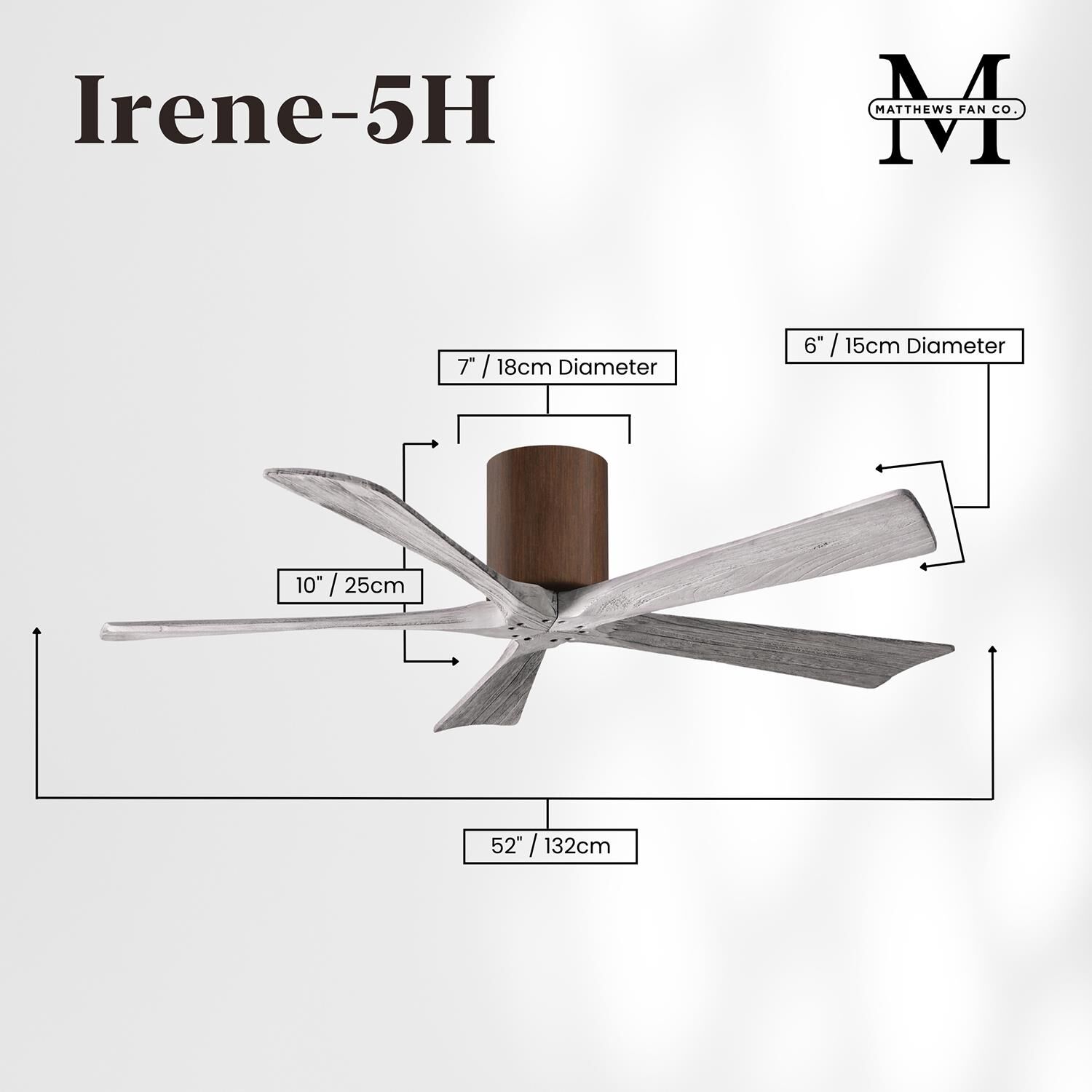 Irene 52 Inch Flush Mount Fan by Matthews Fan Company