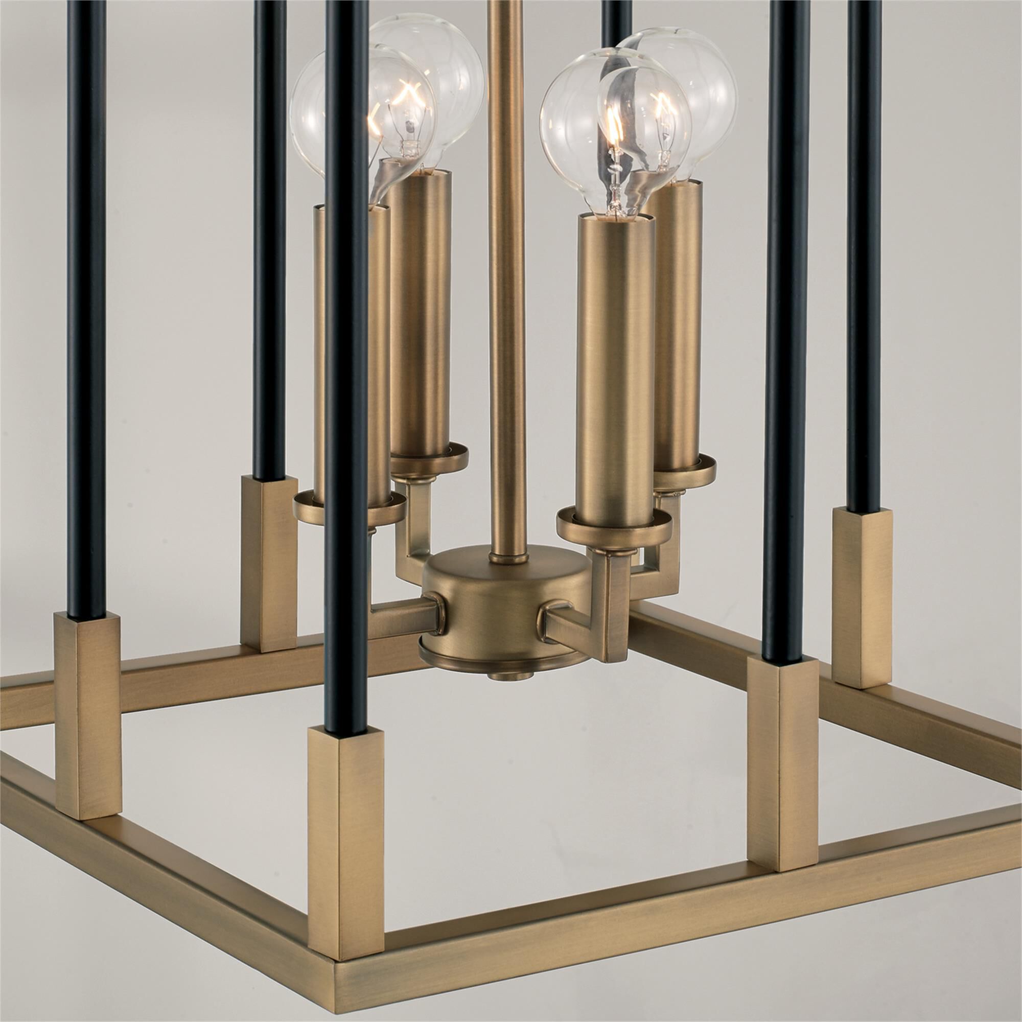 Shown in Aged Brass and Black finish