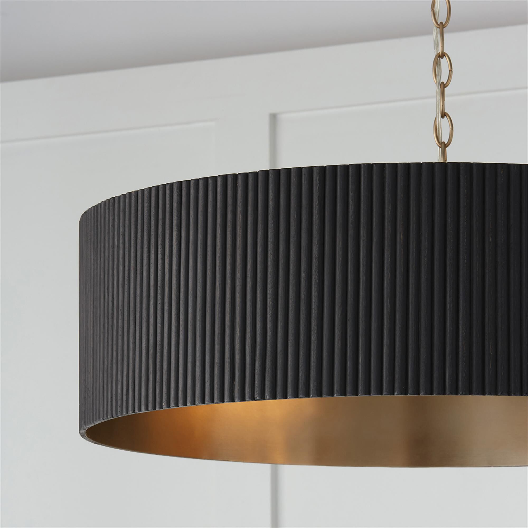 Shown in Black Stain And Matte Brass finish