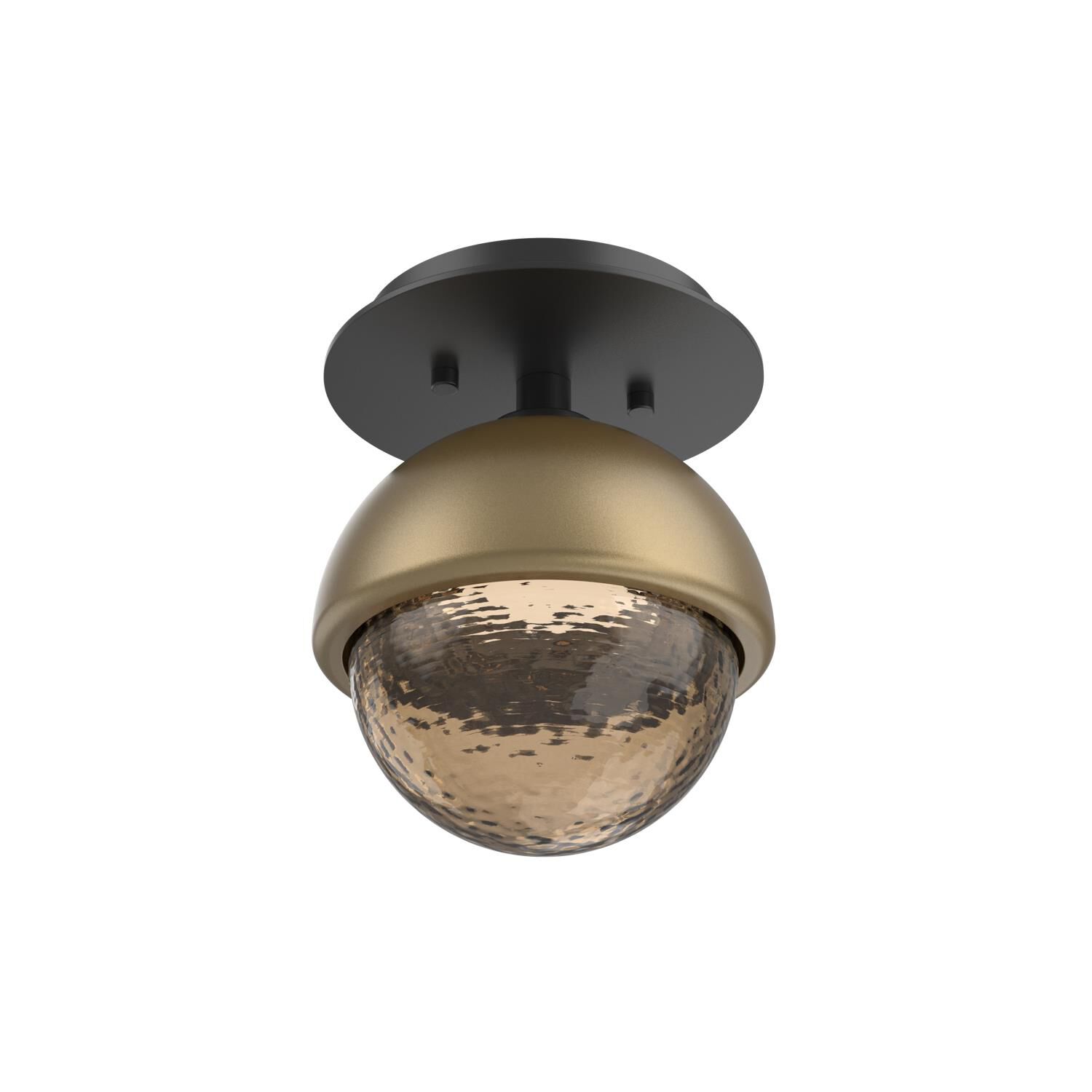 Shown in Matte Black finish and Bronze glass and Gilded Brass accent