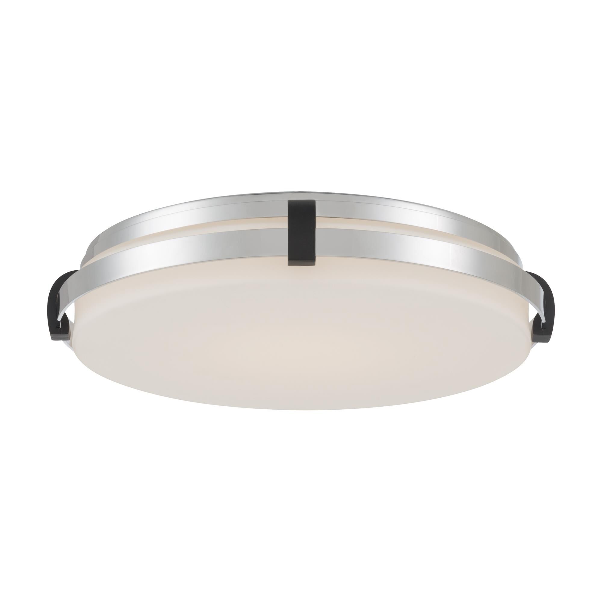Shown in Chrome and Dark Matte Black finish and Etched Opal glass