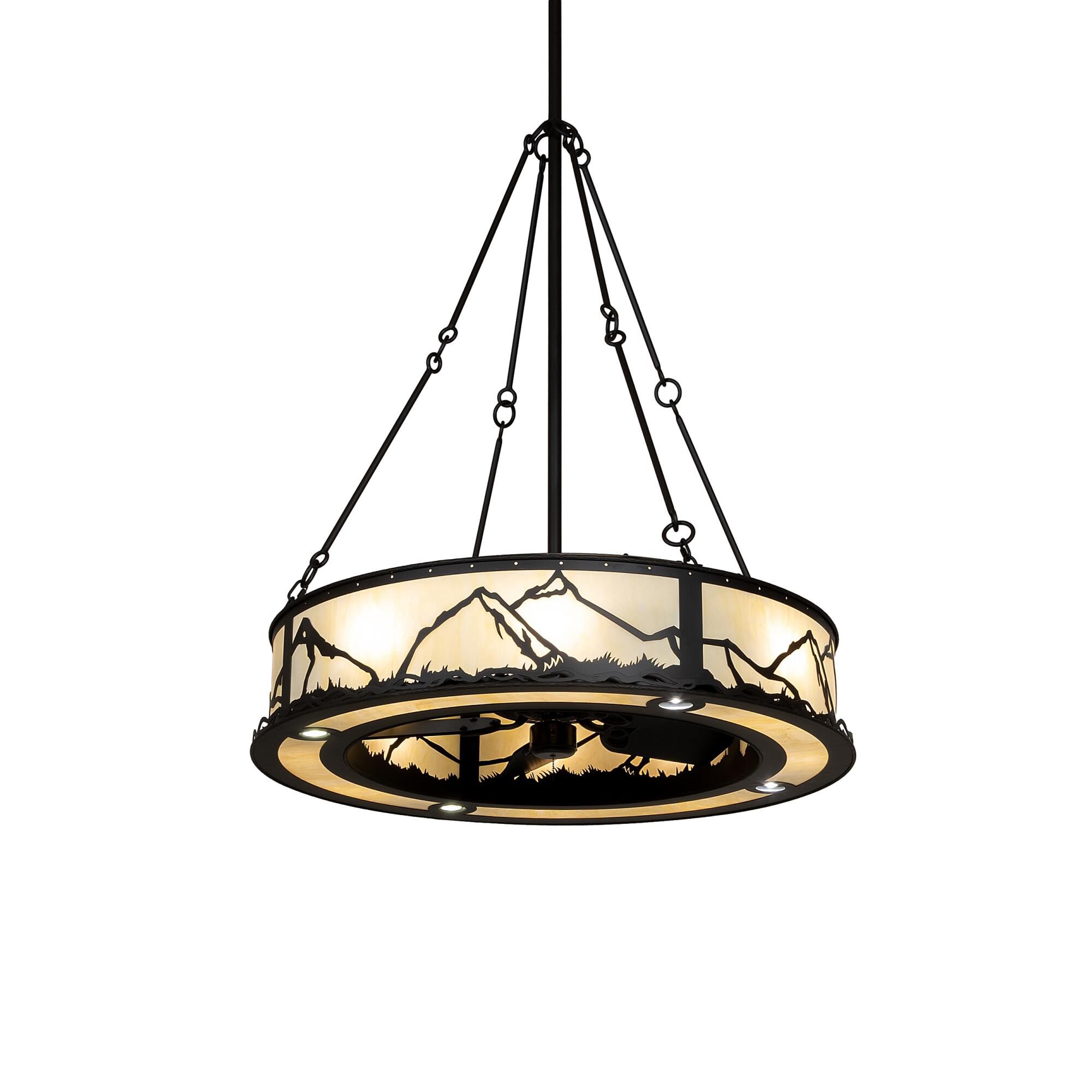 Shown in Oil Rubbed Bronze finish and Beige glass