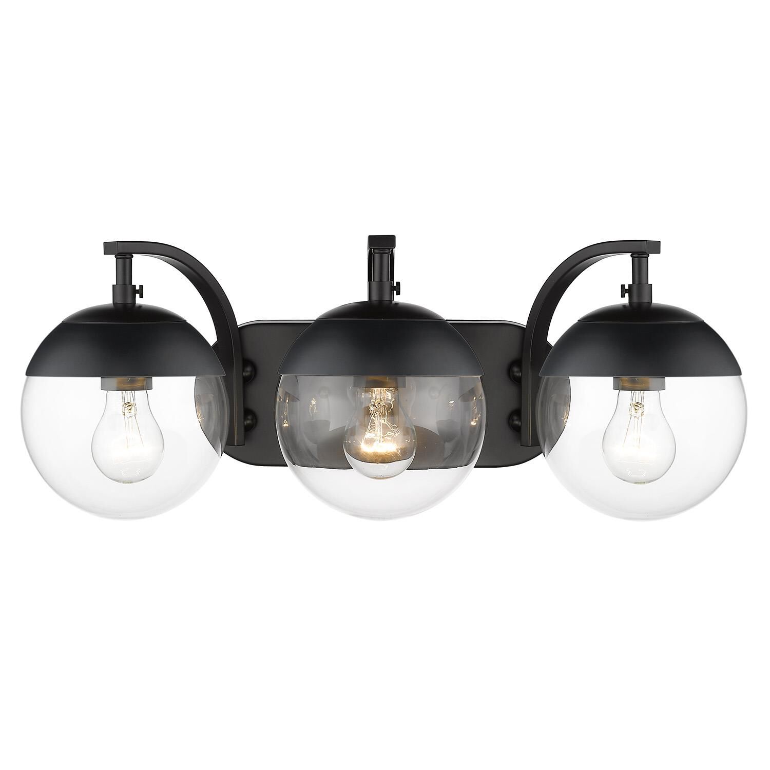 Shown in Black finish and Clear glass and Clear Glass shade
