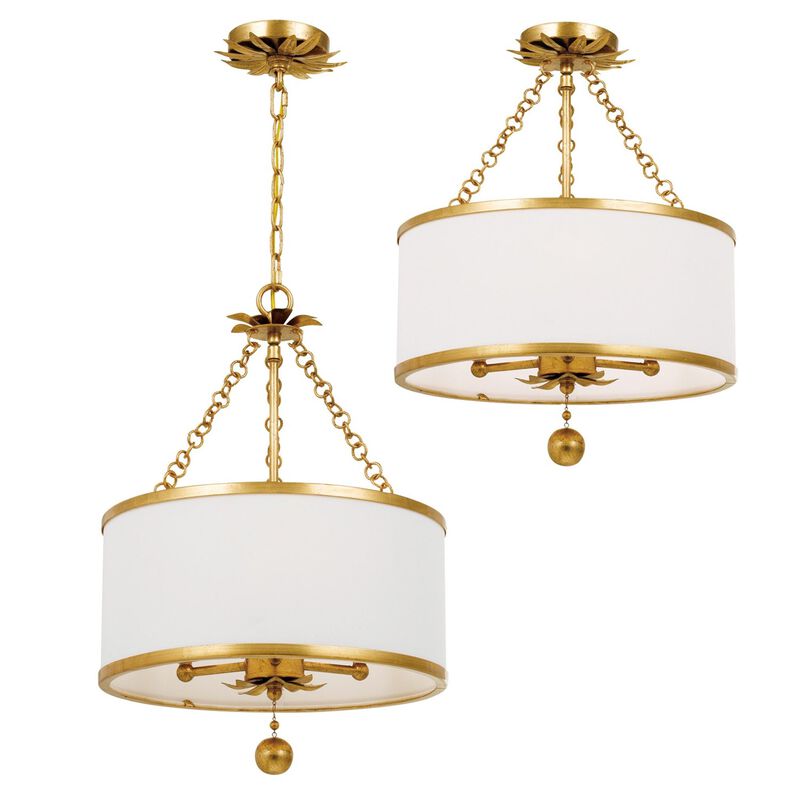 Broche 14 Inch 3 Light Mini Chandelier by Crystorama