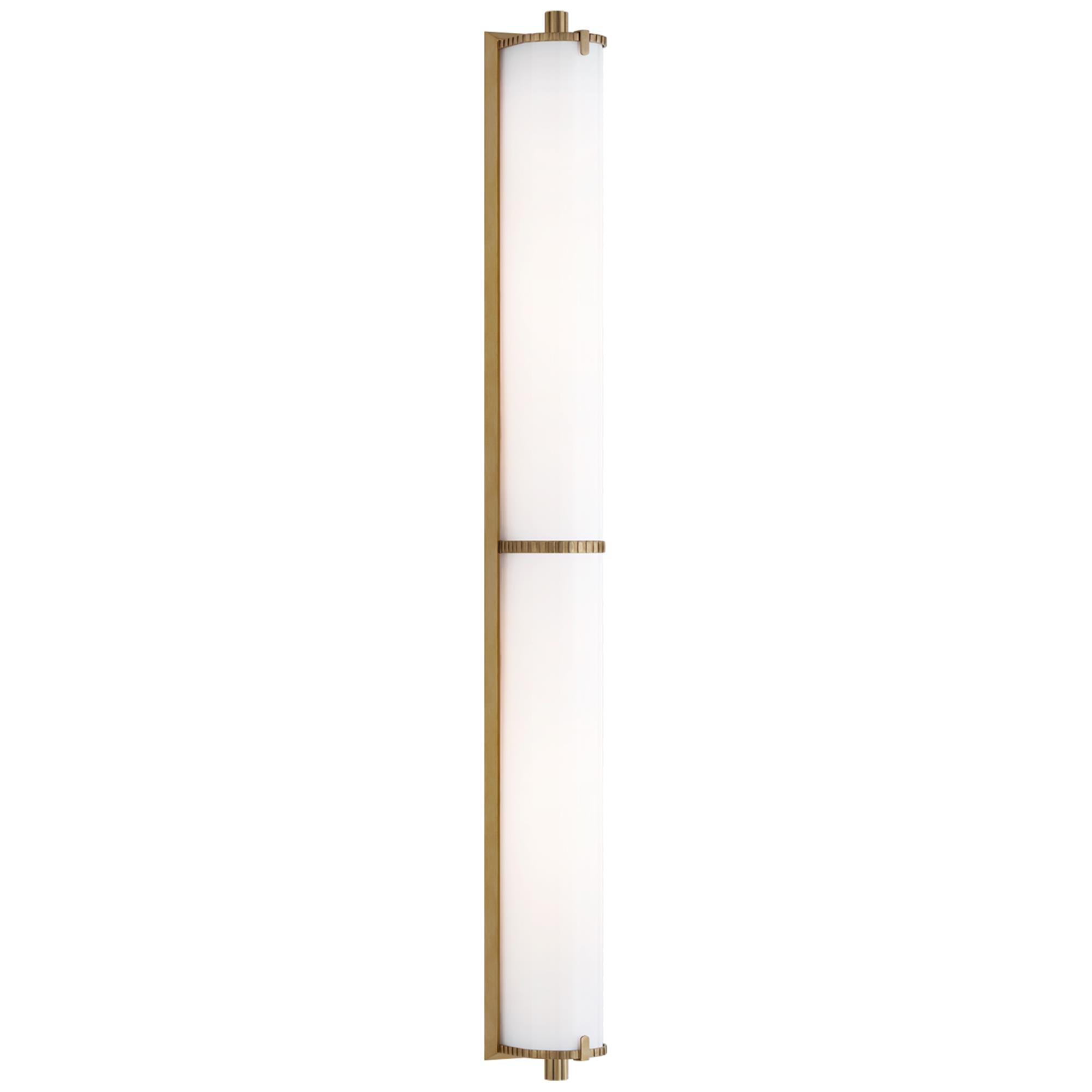 Shown in Hand-Rubbed Antique Brass finish and White glass and White Glass shade