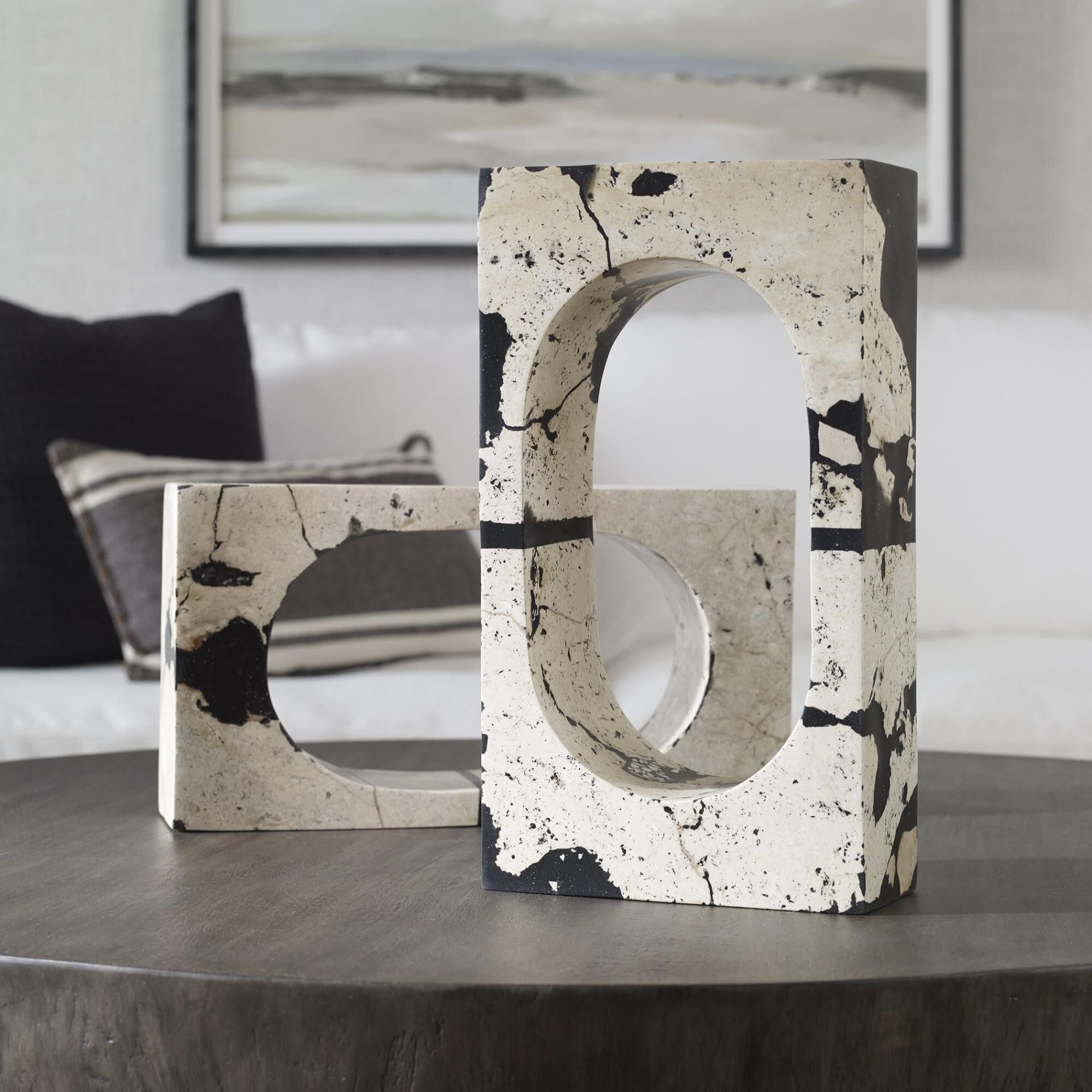 Shown in Inspired By The Clean Lines And Bold Feel Of Modern Art, This Sculpture Is Handcrafted From Natural  finish