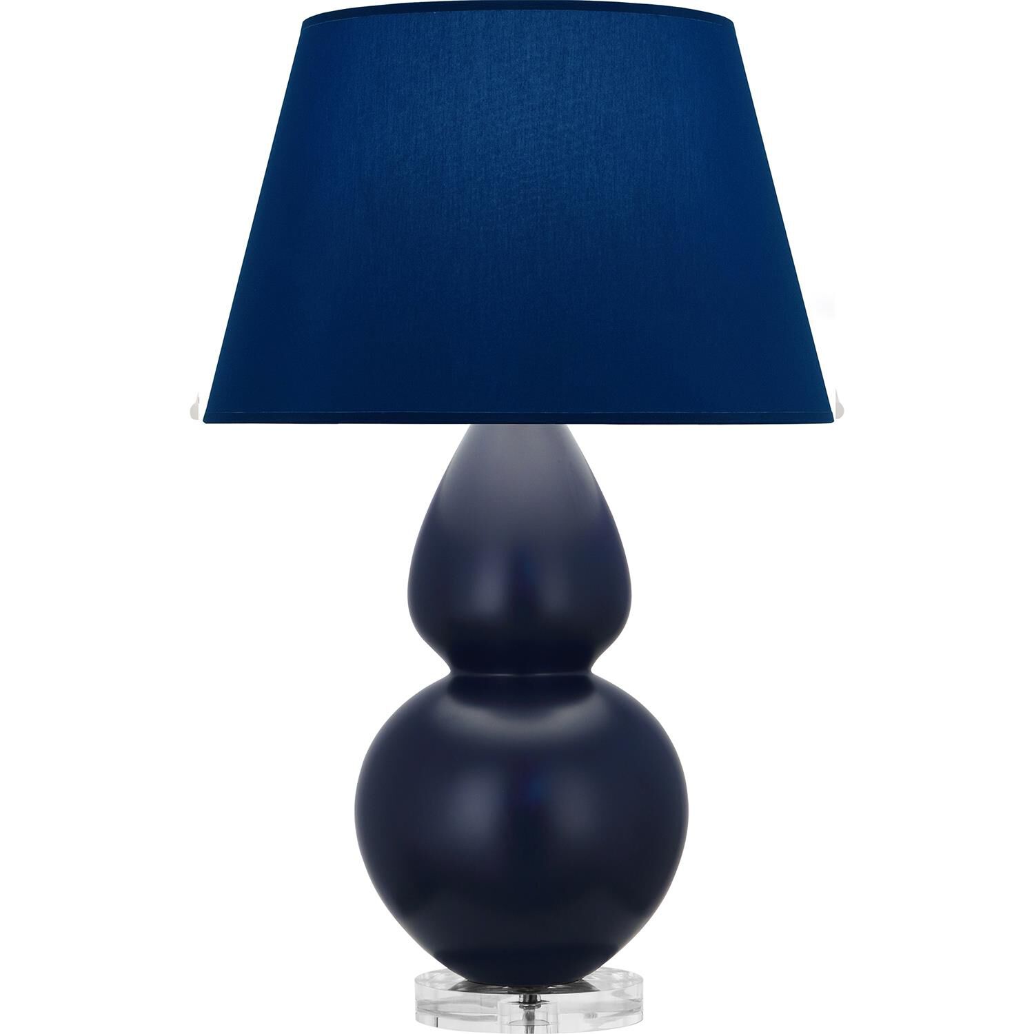 Shown in Matte Midnight Blue finish and Navy and Gray shade and Lucite accent