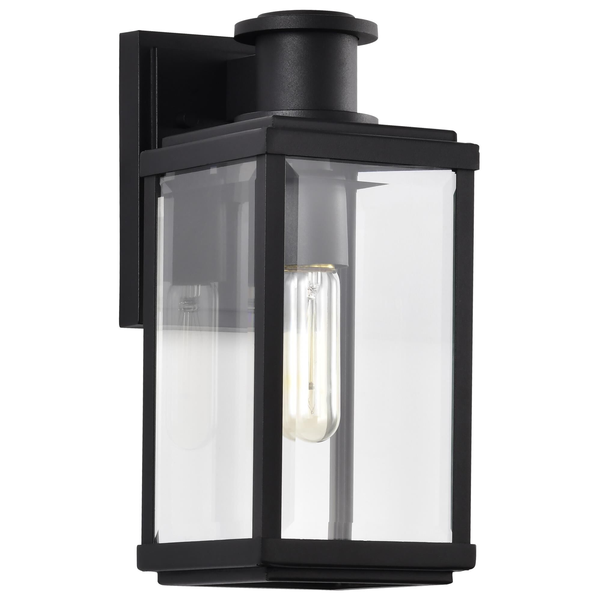 Shown in Sand Black finish and Clear Beveled glass