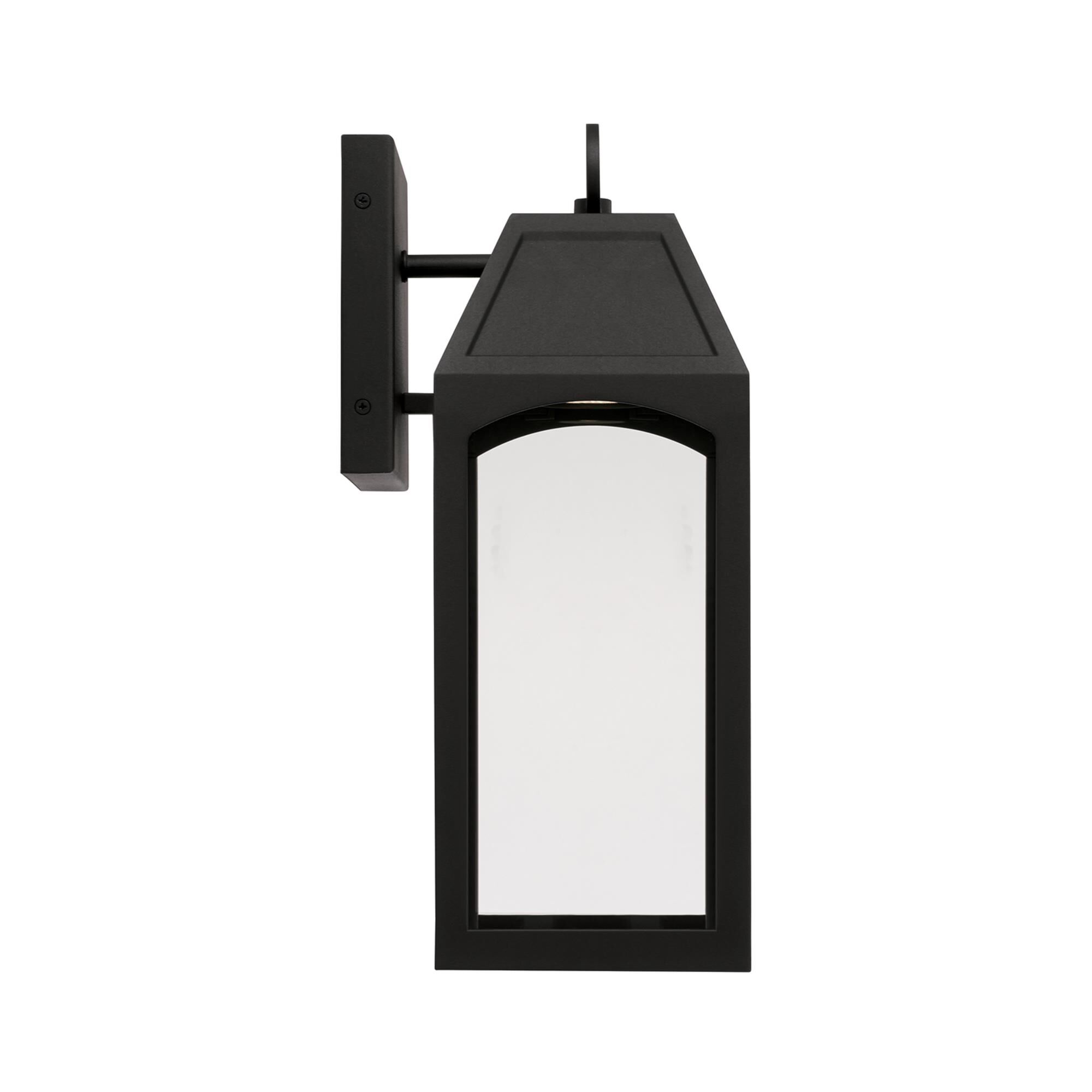 Shown in Black finish and Clear glass
