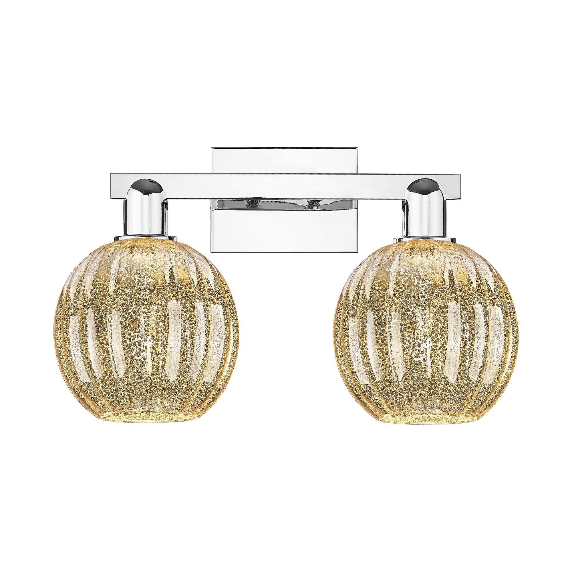 Shown in Polished Chrome finish and Mercury glass