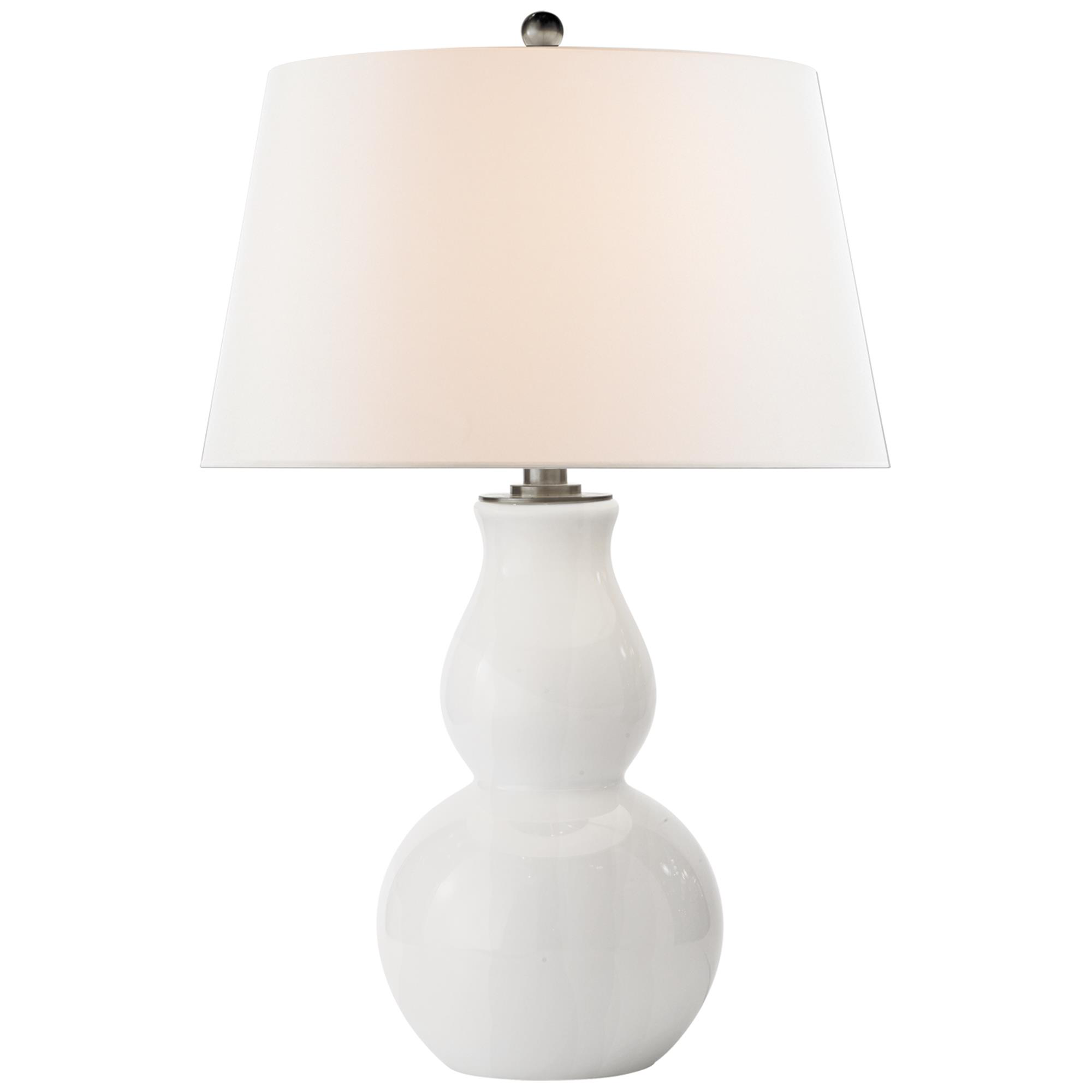 Shown in Mercury Glass finish and Linen shade