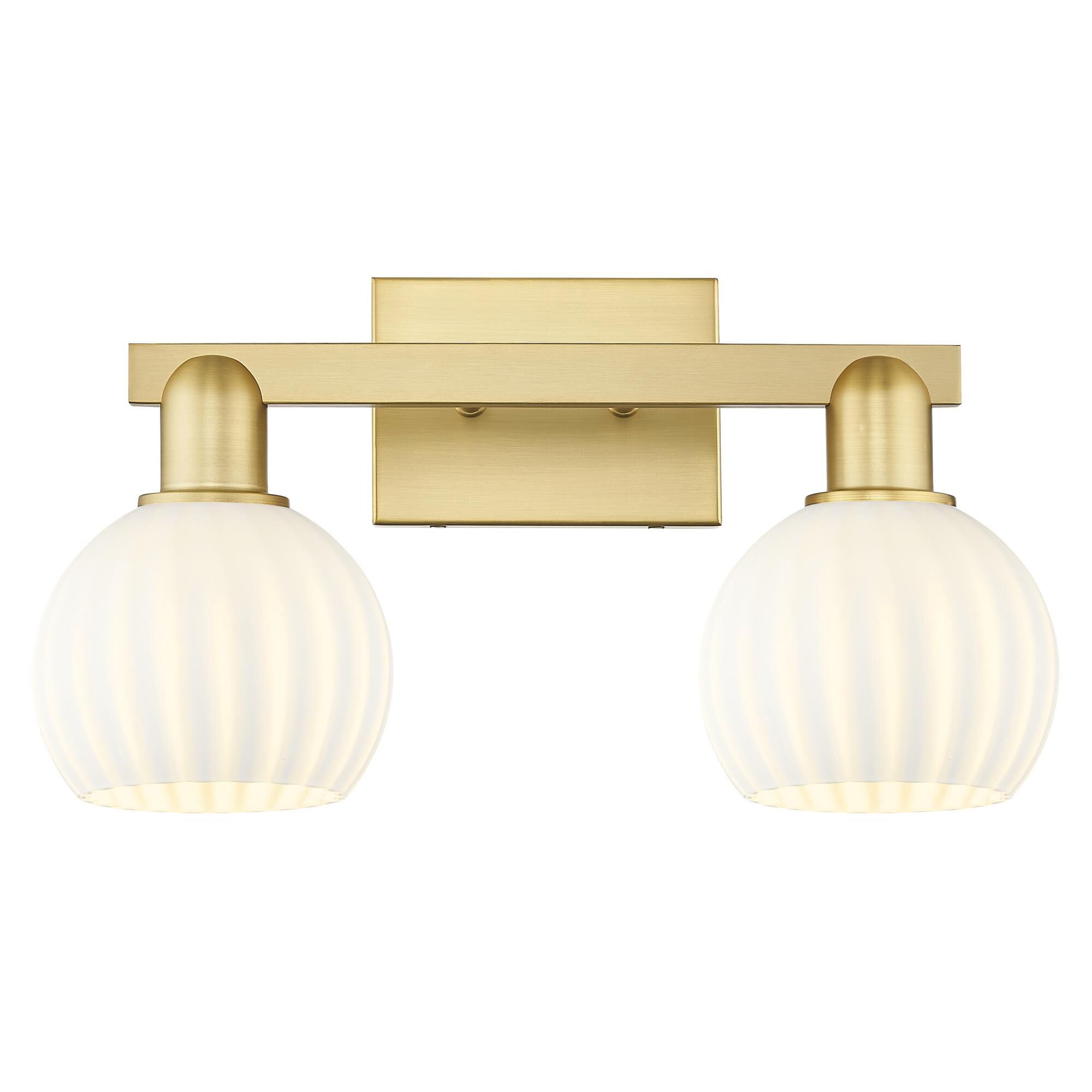 Shown in Satin Gold finish and White Venetian glass