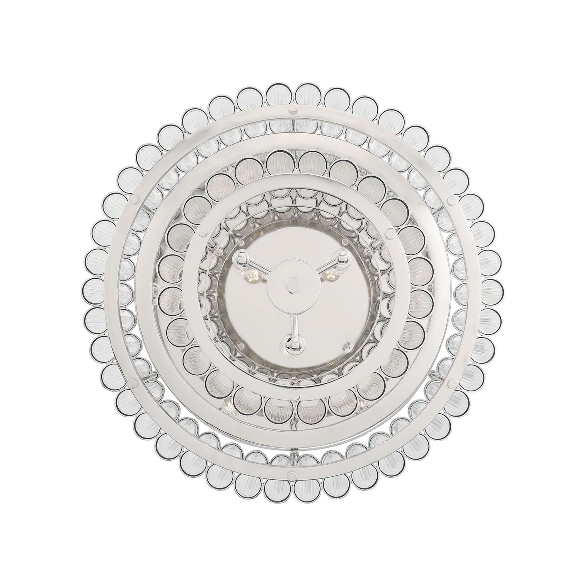 Shown in Polished Nickel finish and Ribbed glass