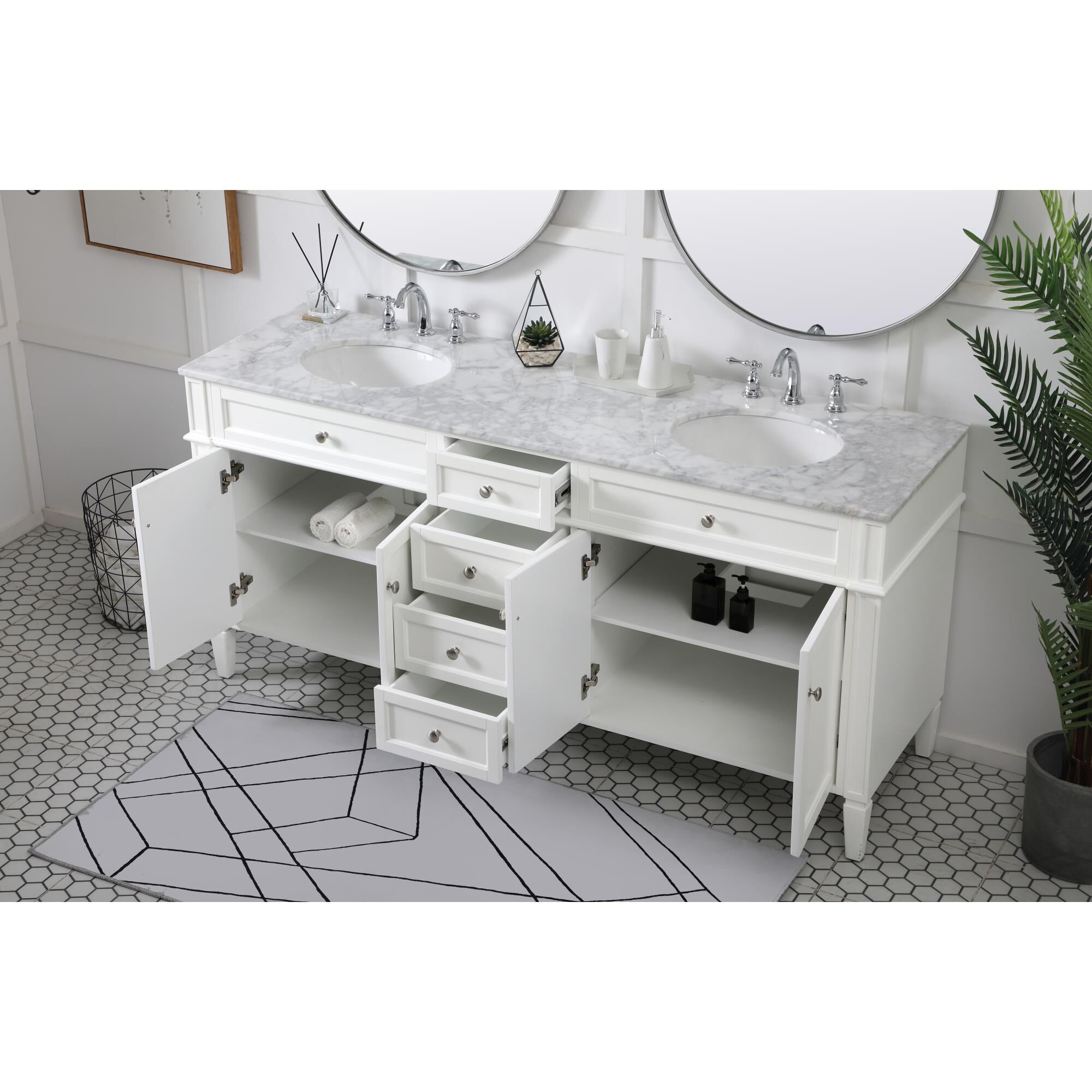 Shown in White finish