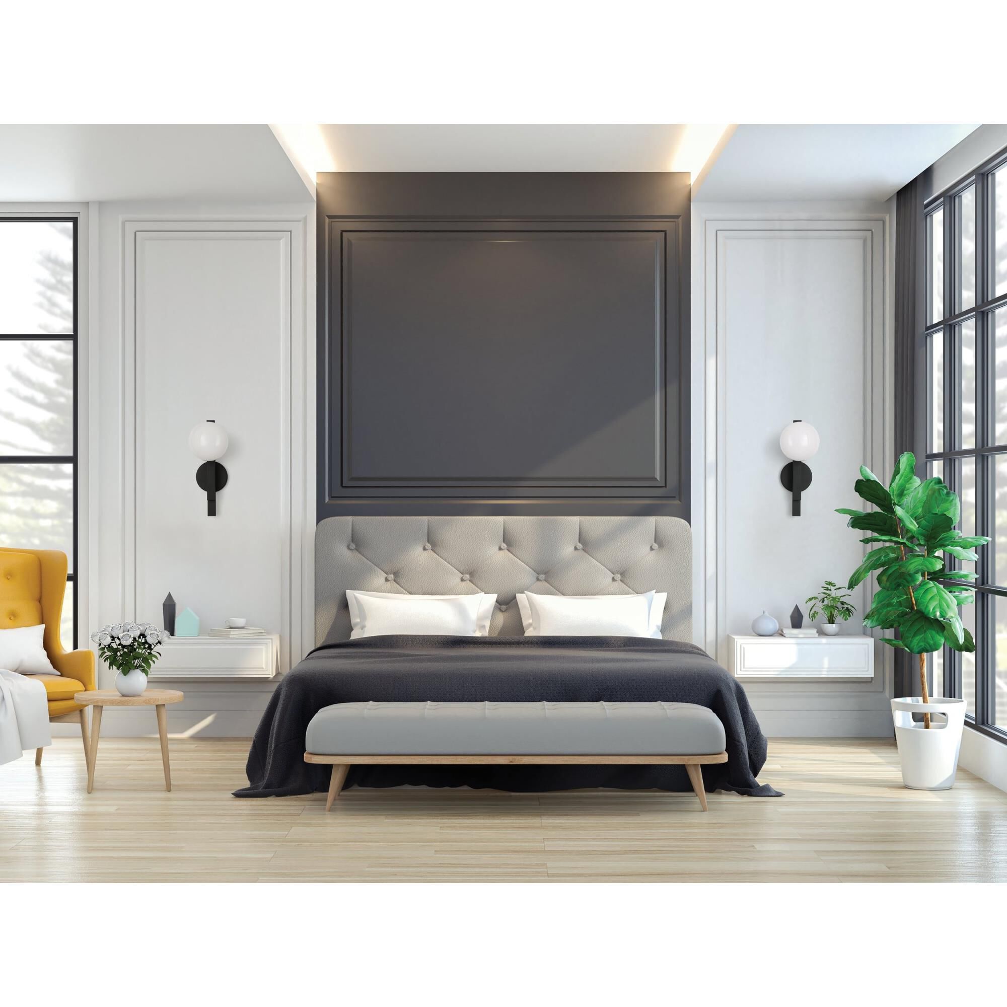 Shown in Matte Black finish and Opal glass