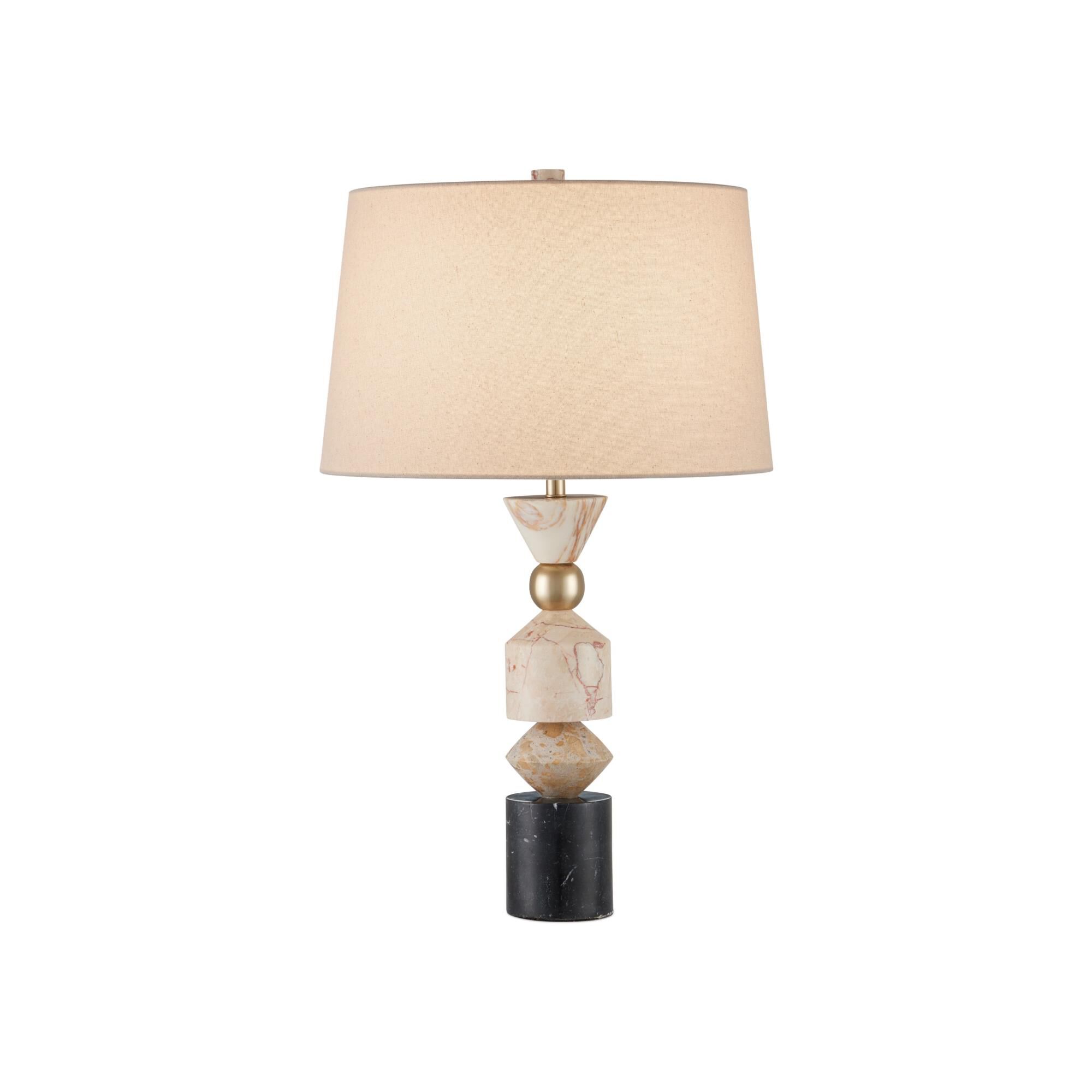 Shown in Natural, Black and Brass finish and Natural Linen shade