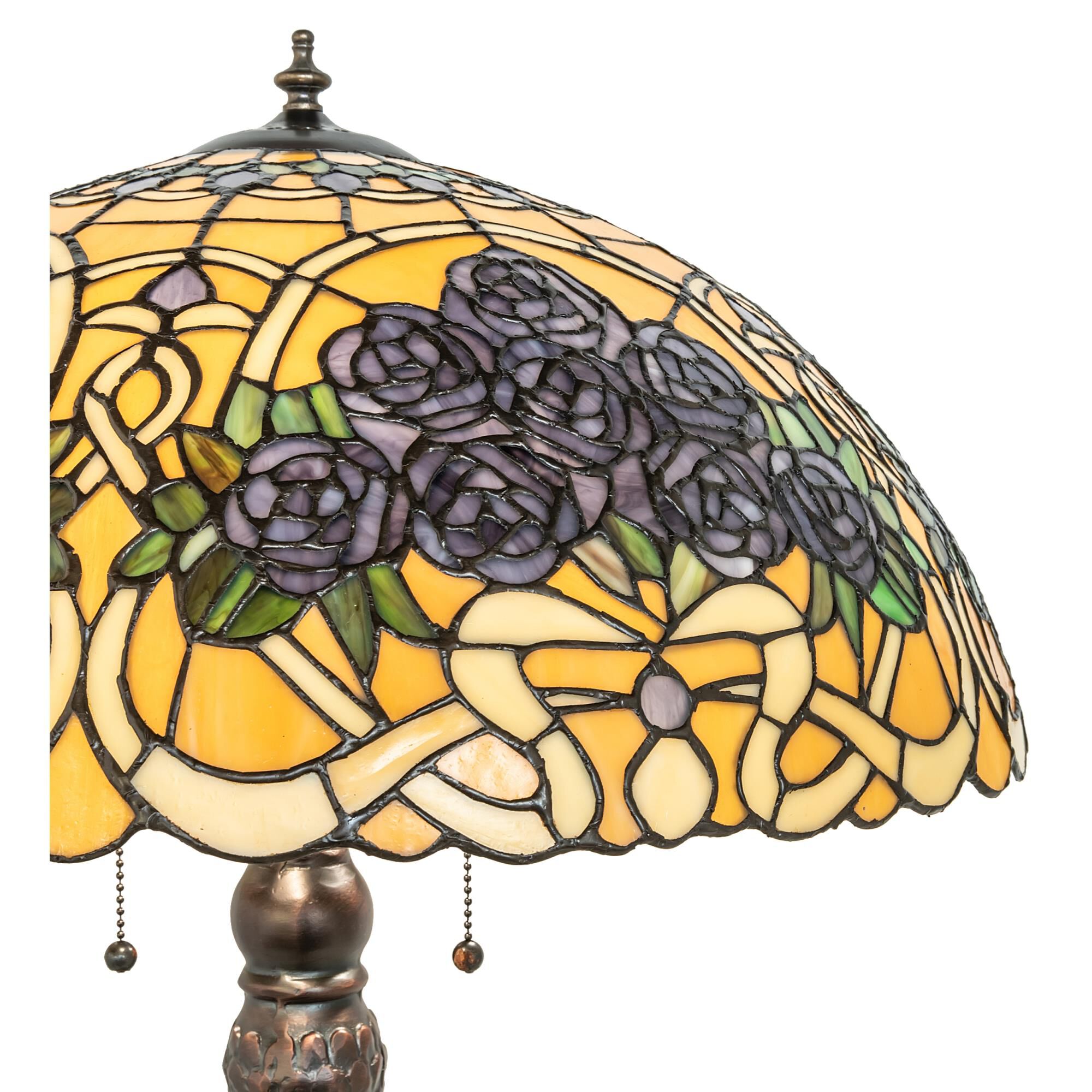 Shown in Mahogany Bronze finish and Ruby;Mauve;Blue;Violet;Beige;White glass