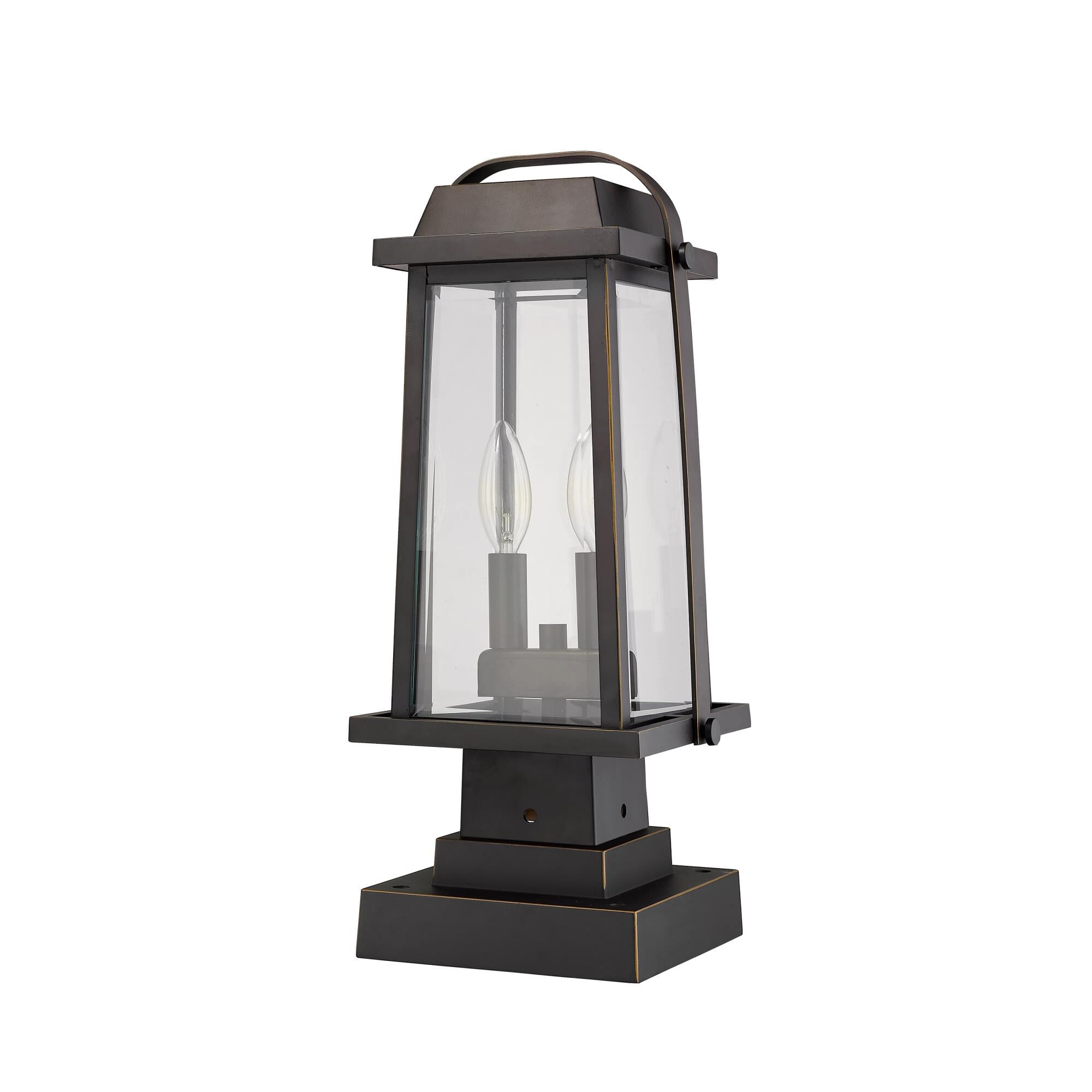 Shown in Oil Rubbed Bronze finish and Glass shade
