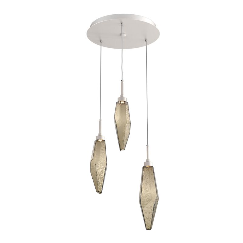Rock Crystal 17 Inch 3 Light Multi Light Pendant by Hammerton Studio