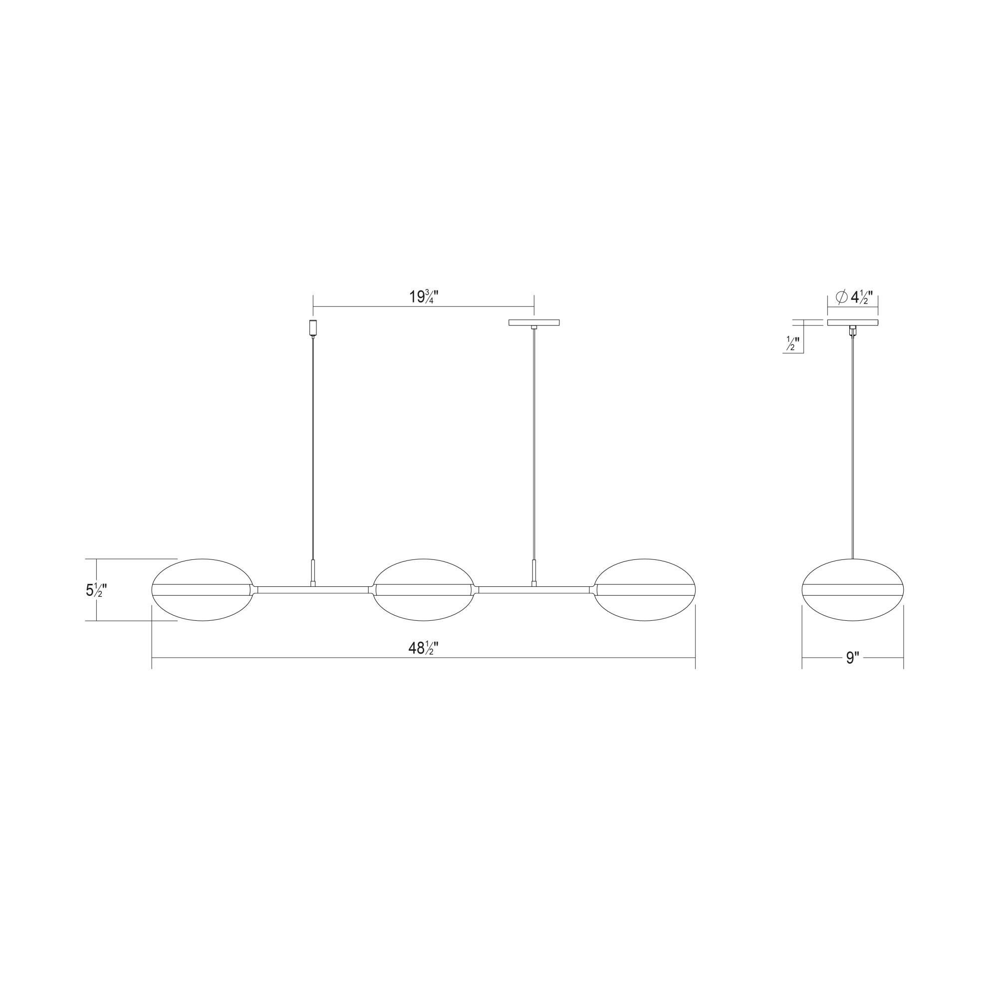 Pillows 48 Inch 6 Light LED Linear Suspension Light by SONNEMAN