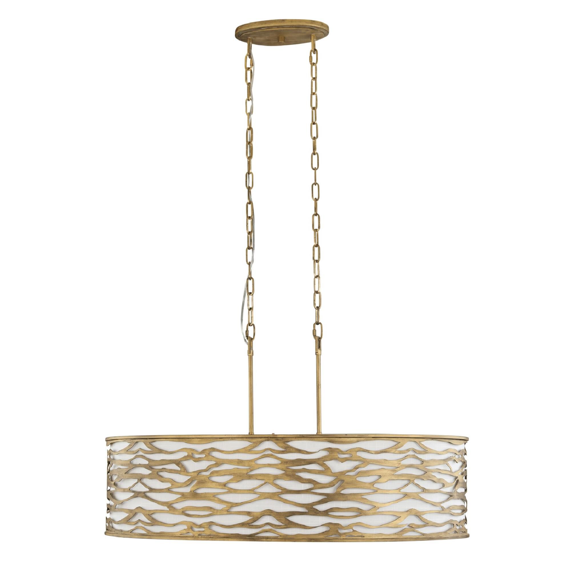 Shown in Havana Gold finish and Bone Linen shade