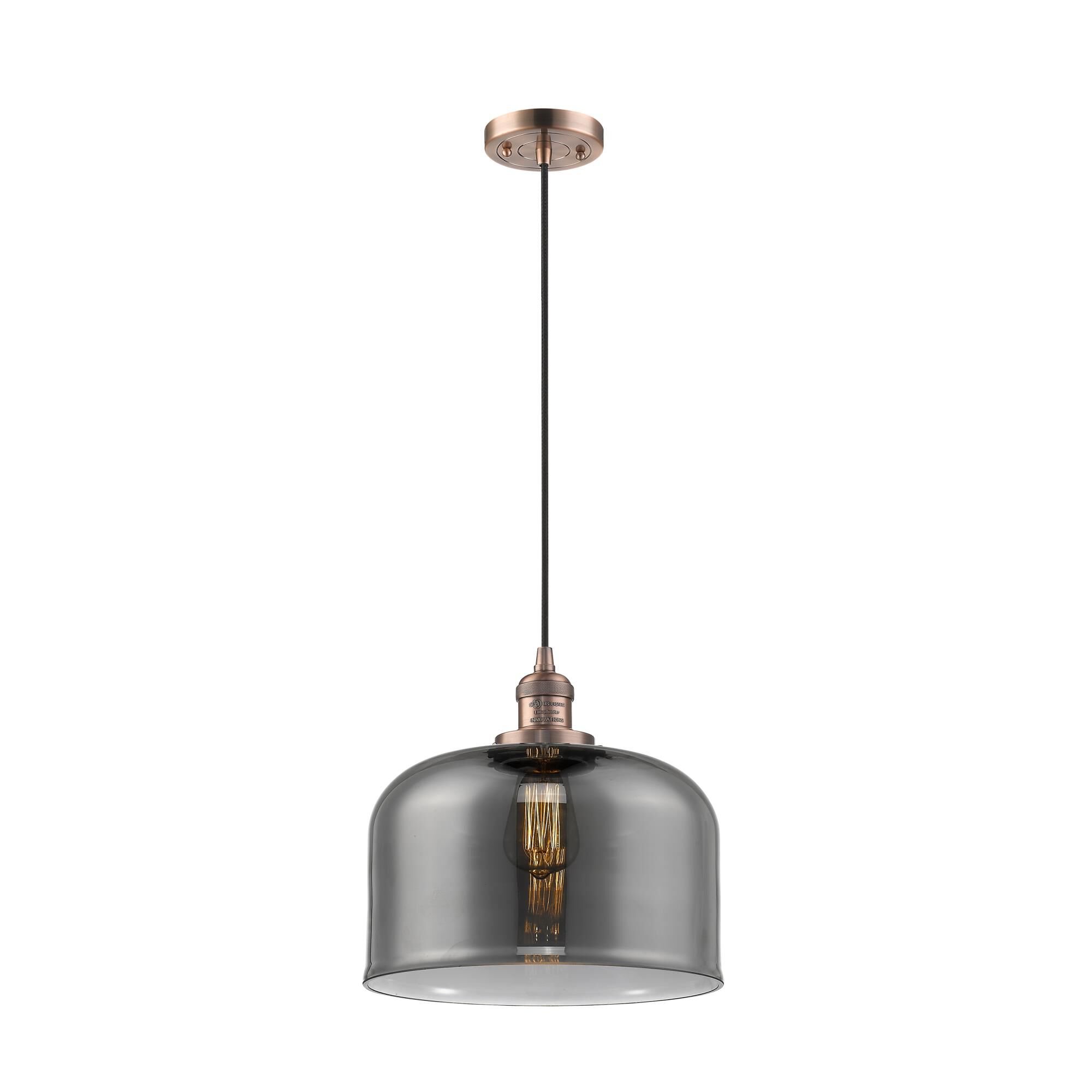 Shown in Antique Copper finish and Plated Smoked glass
