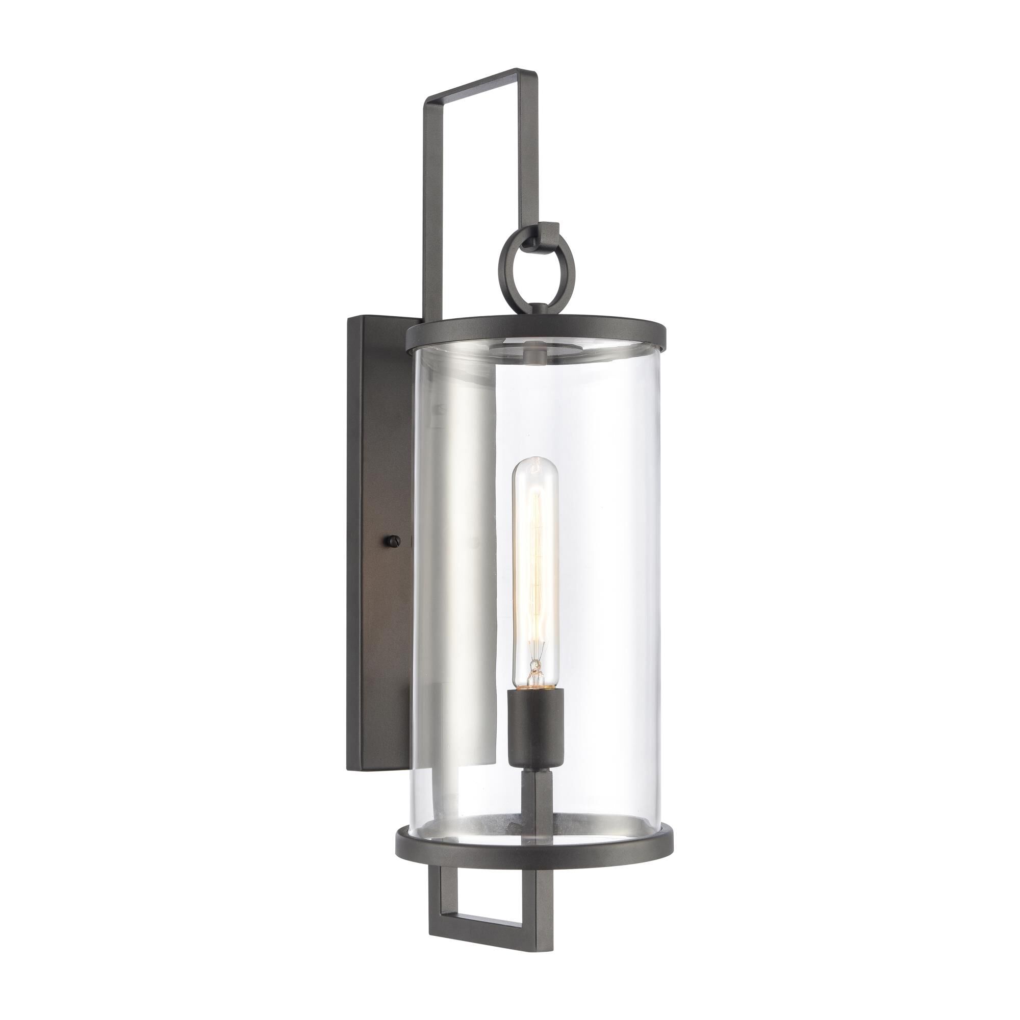 Shown in Charcoal Black finish and Clear Handblown  Shade glass and Clear Handblown Glass shade