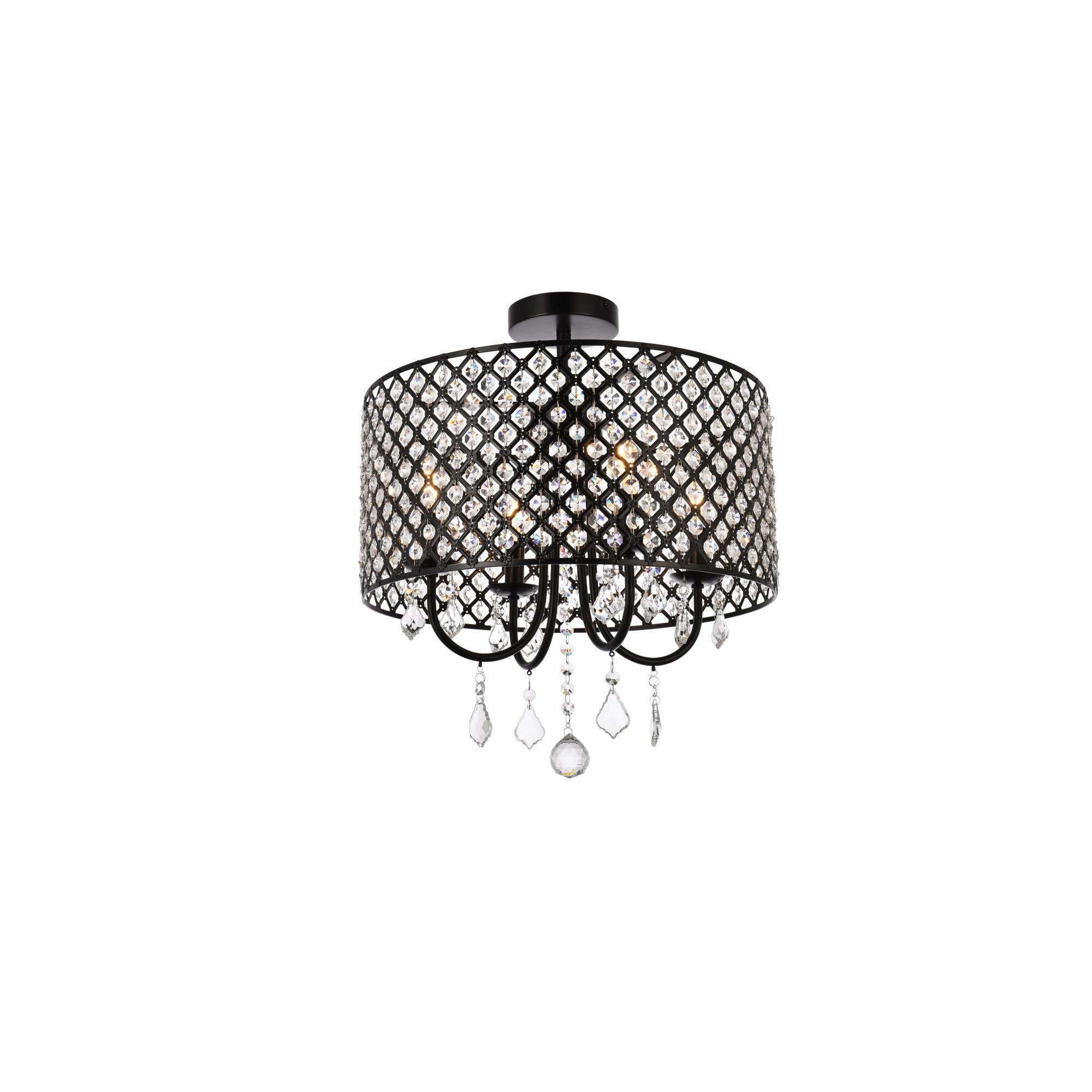 Elise 17 Inch 4 Light Semi Flush Mount by Elegant Lighting