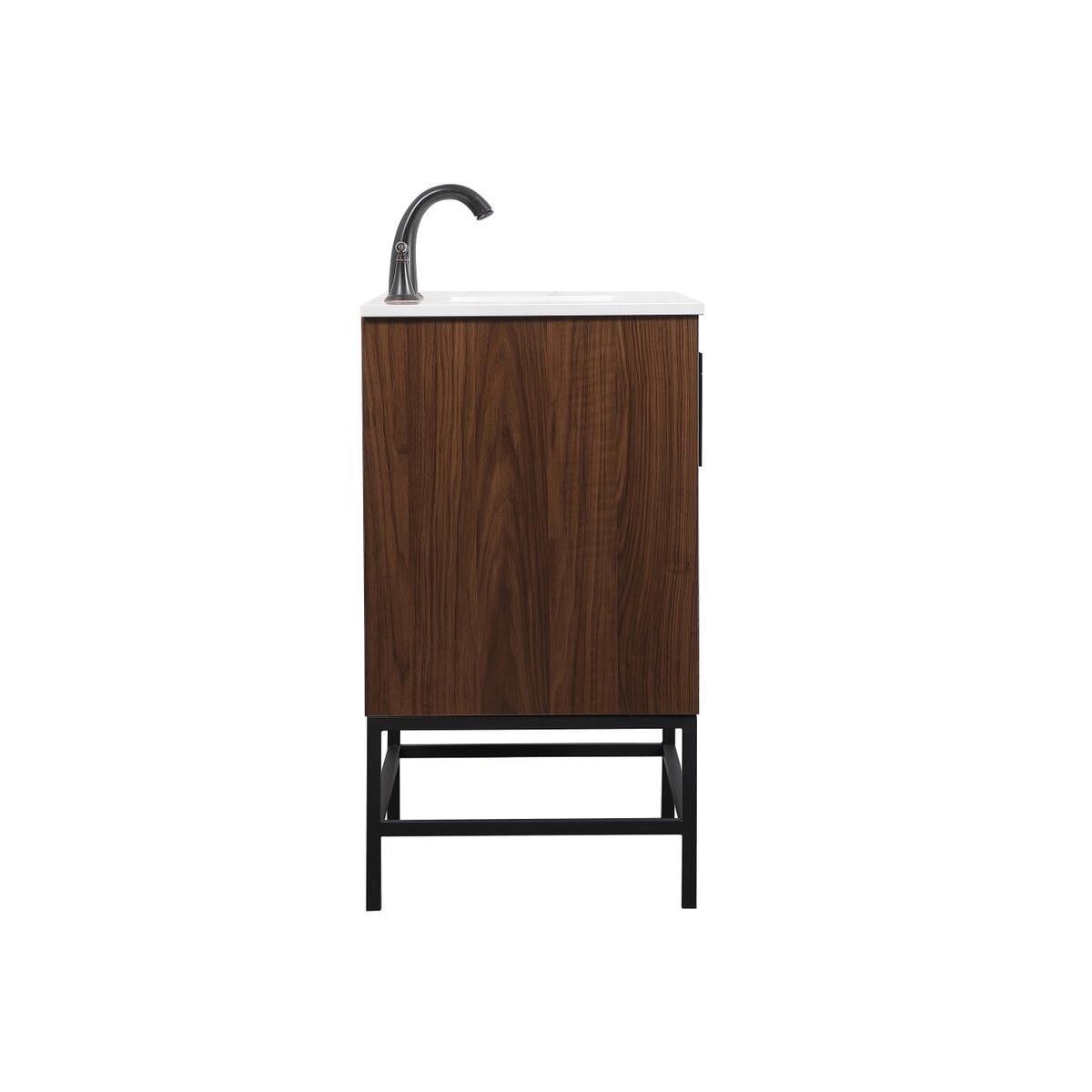 Shown in Walnut finish and Without Backsplash accent