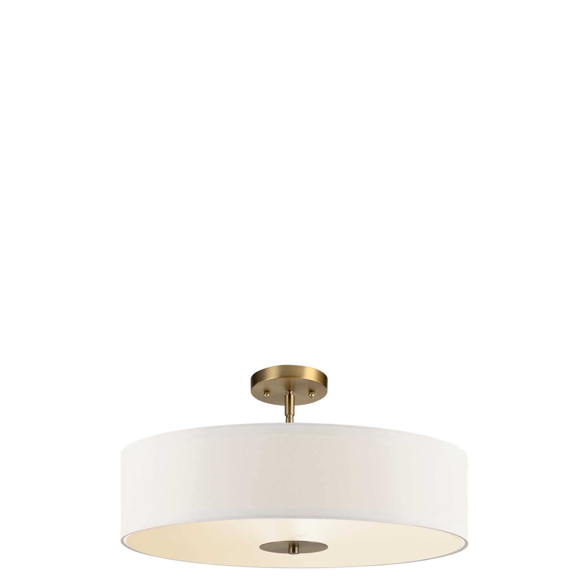 Shown in Classic Bronze finish and Satin Etched glass and White Microfiber shade