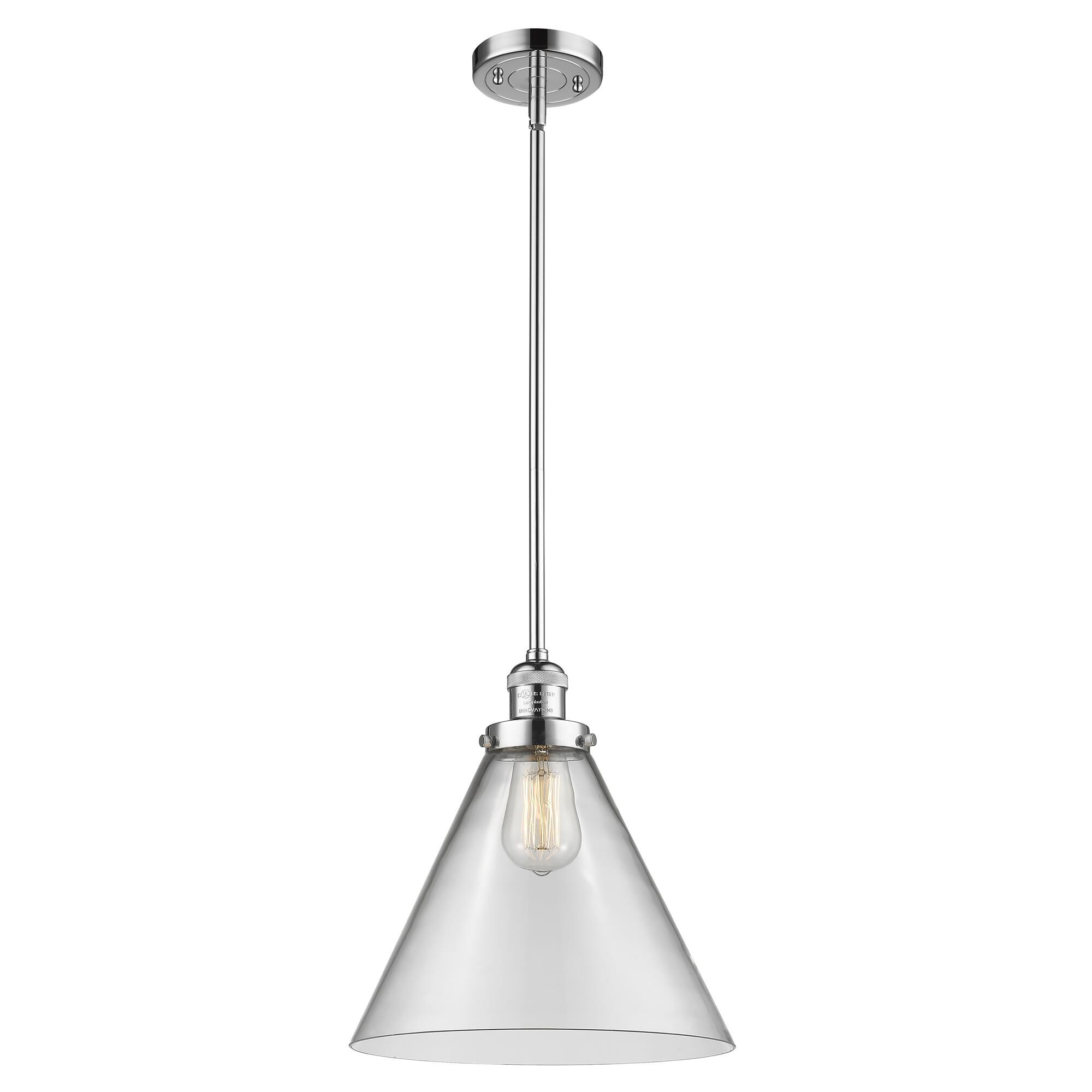 Shown in Polished Chrome finish and Clear glass