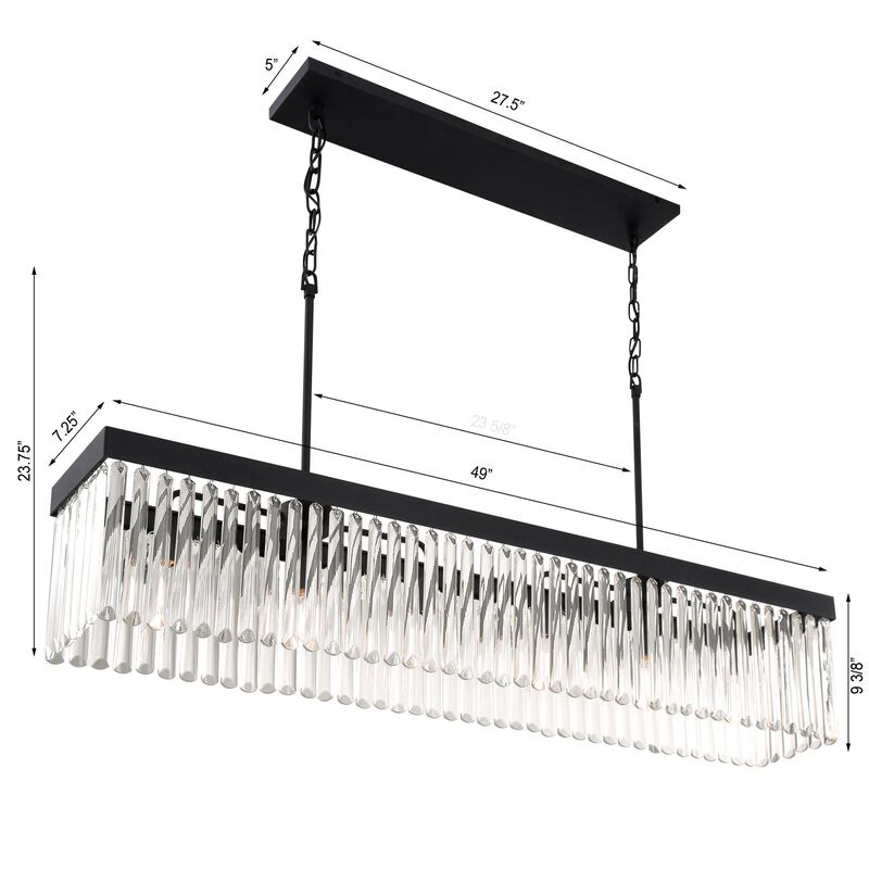 Emory Medium Linear Chandelier by Crystorama