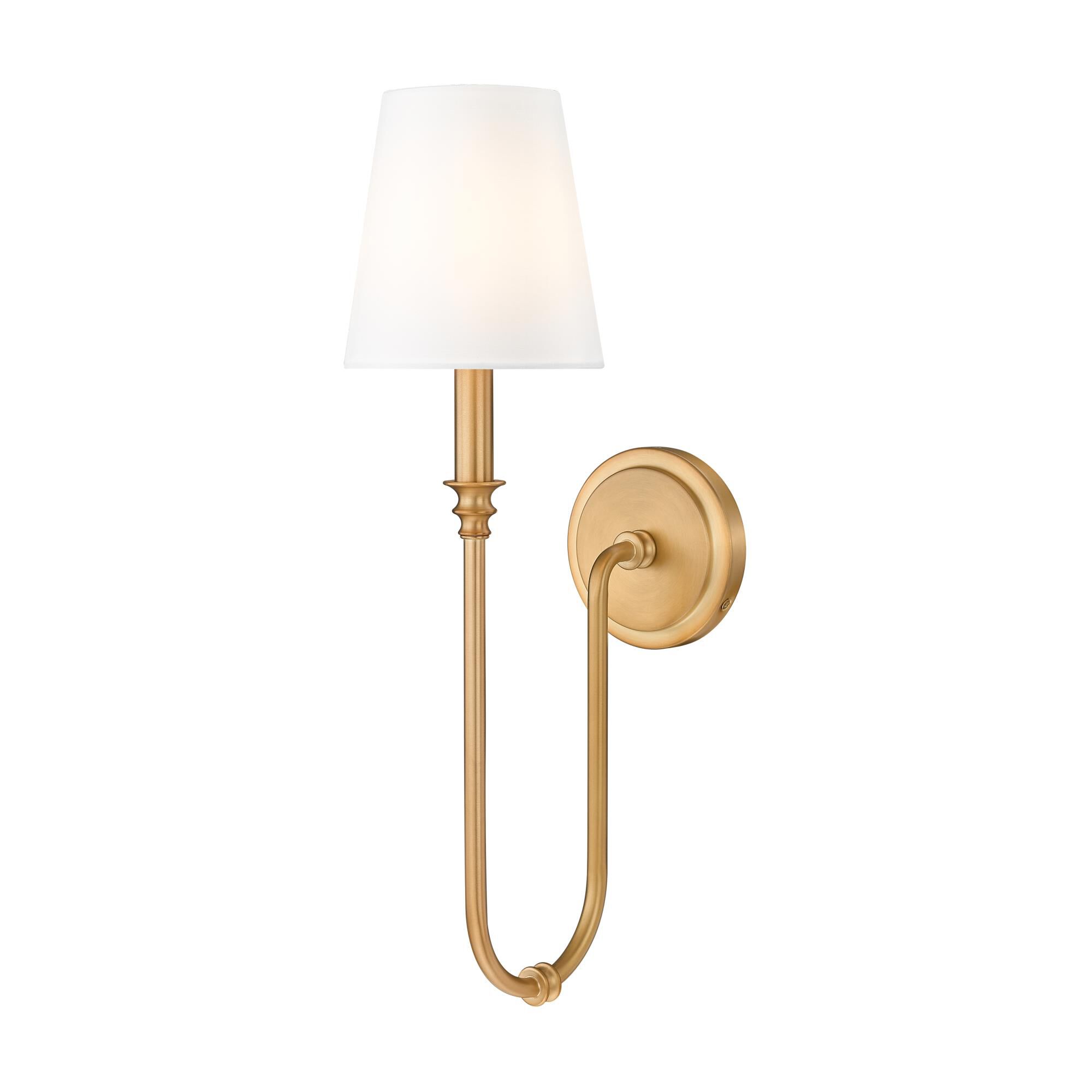 Shown in Rubbed Brass finish and White glass