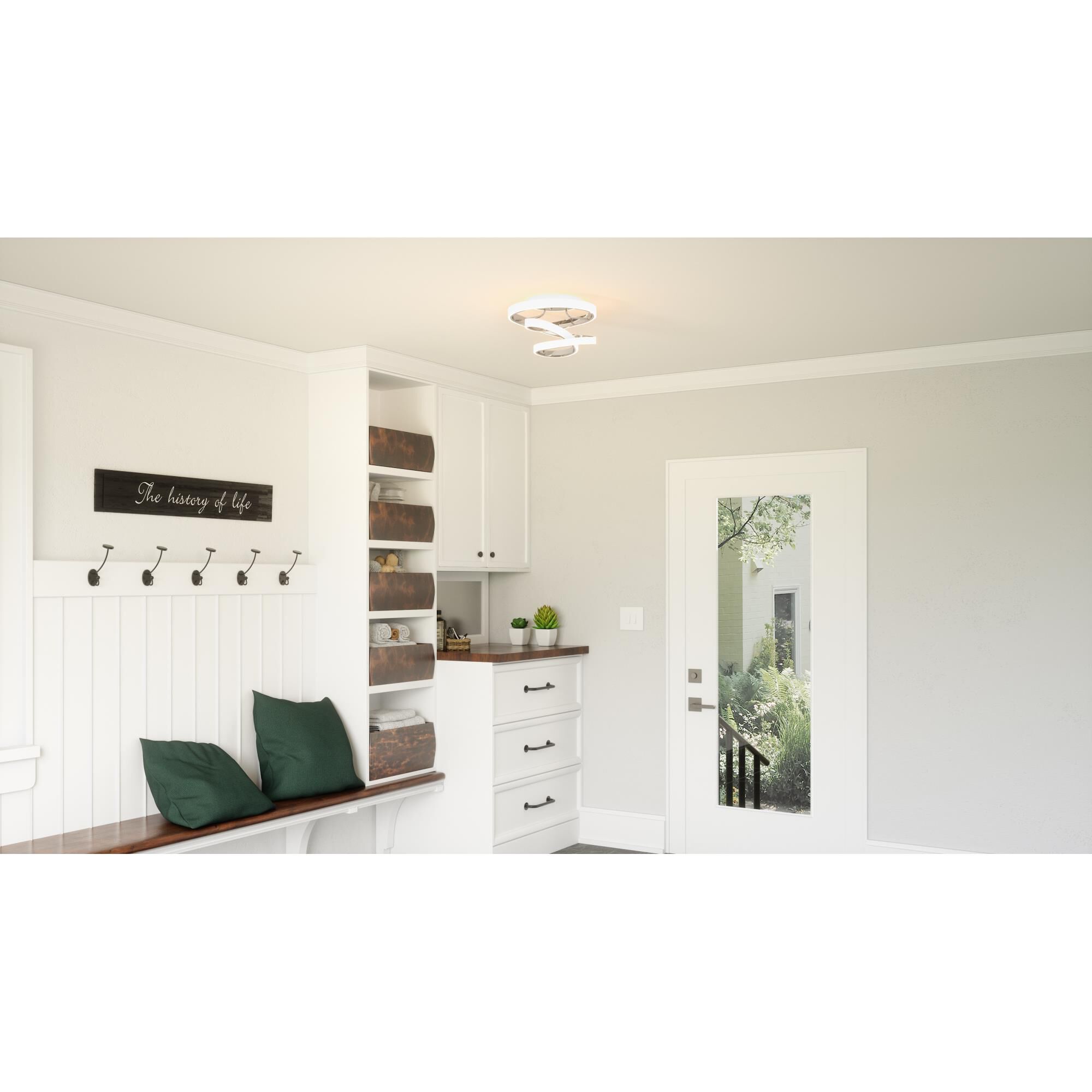 Aviva 13 Inch 1 Light LED Semi Flush Mount by Quoizel