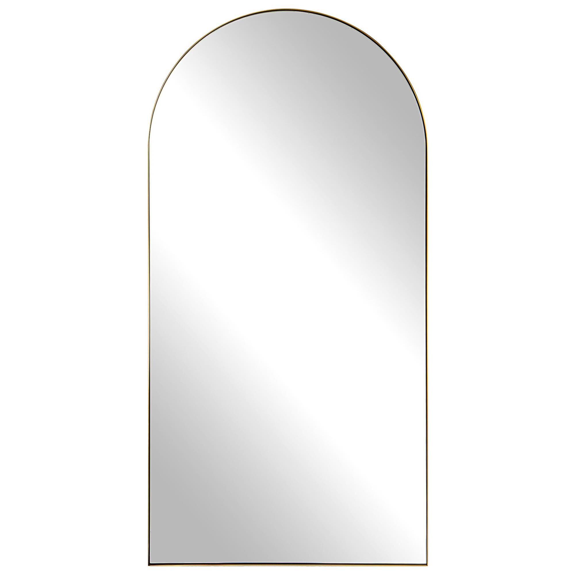 Shown in This Oversized Arch Features A Sleek Stainless Steel Frame Finished In A Rich Antique Brass. finish
