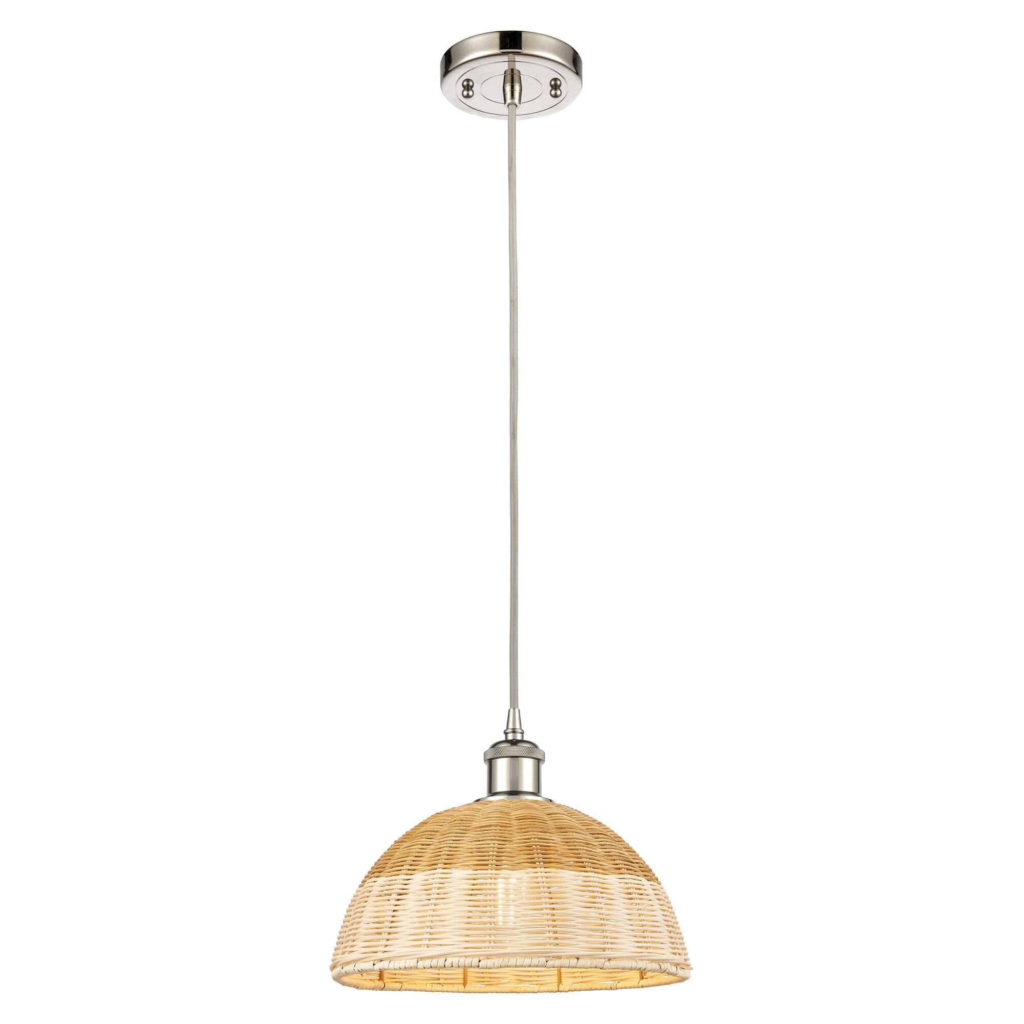 Shown in Polished Nickel finish and Natural shade