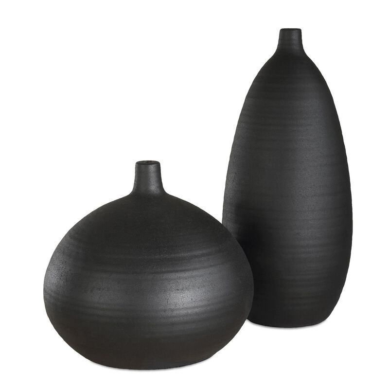 Uttermost Bower Black Vases Set/2 Vase-Urn by Uttermost