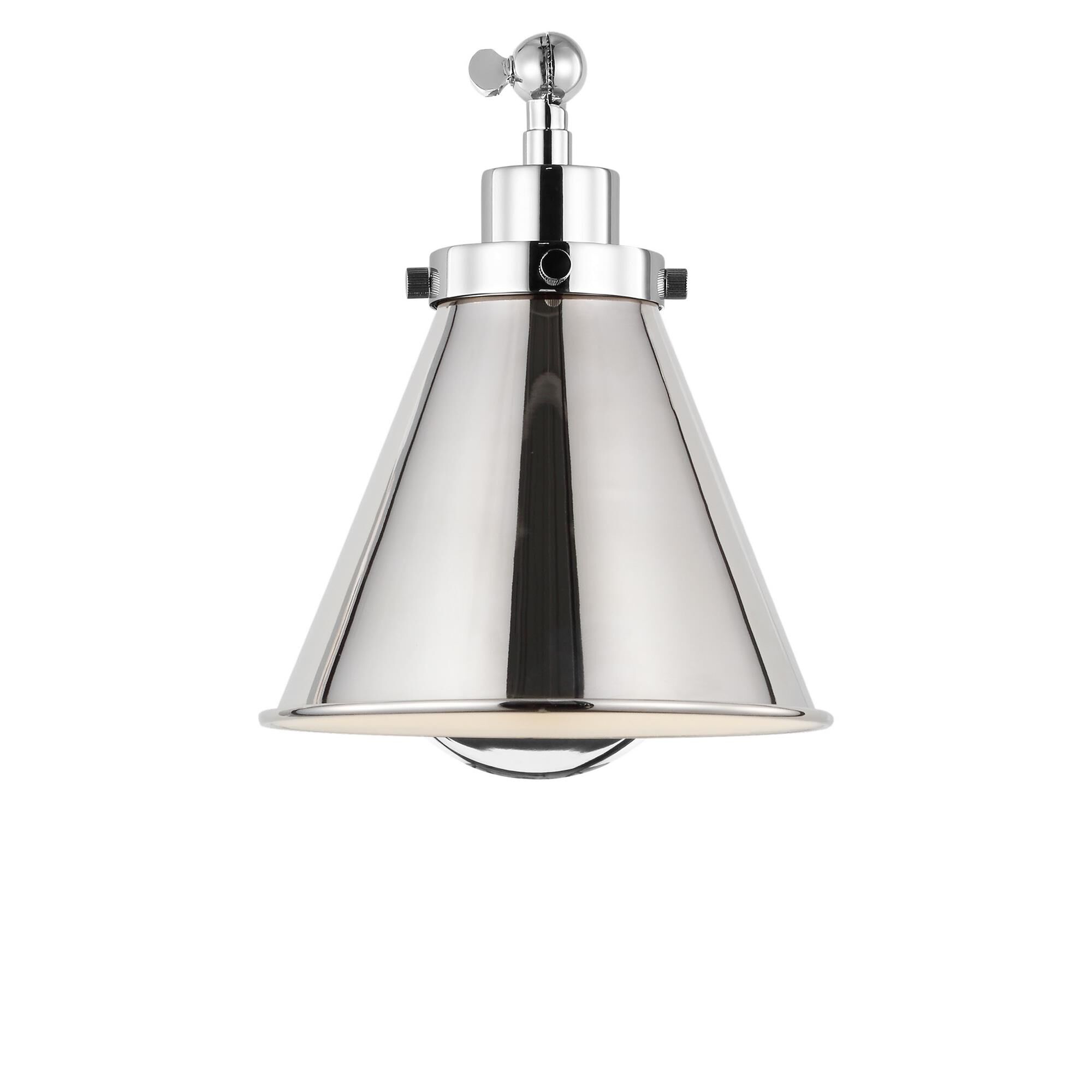Shown in Polished Nickel finish and Midnight Black Steel shade