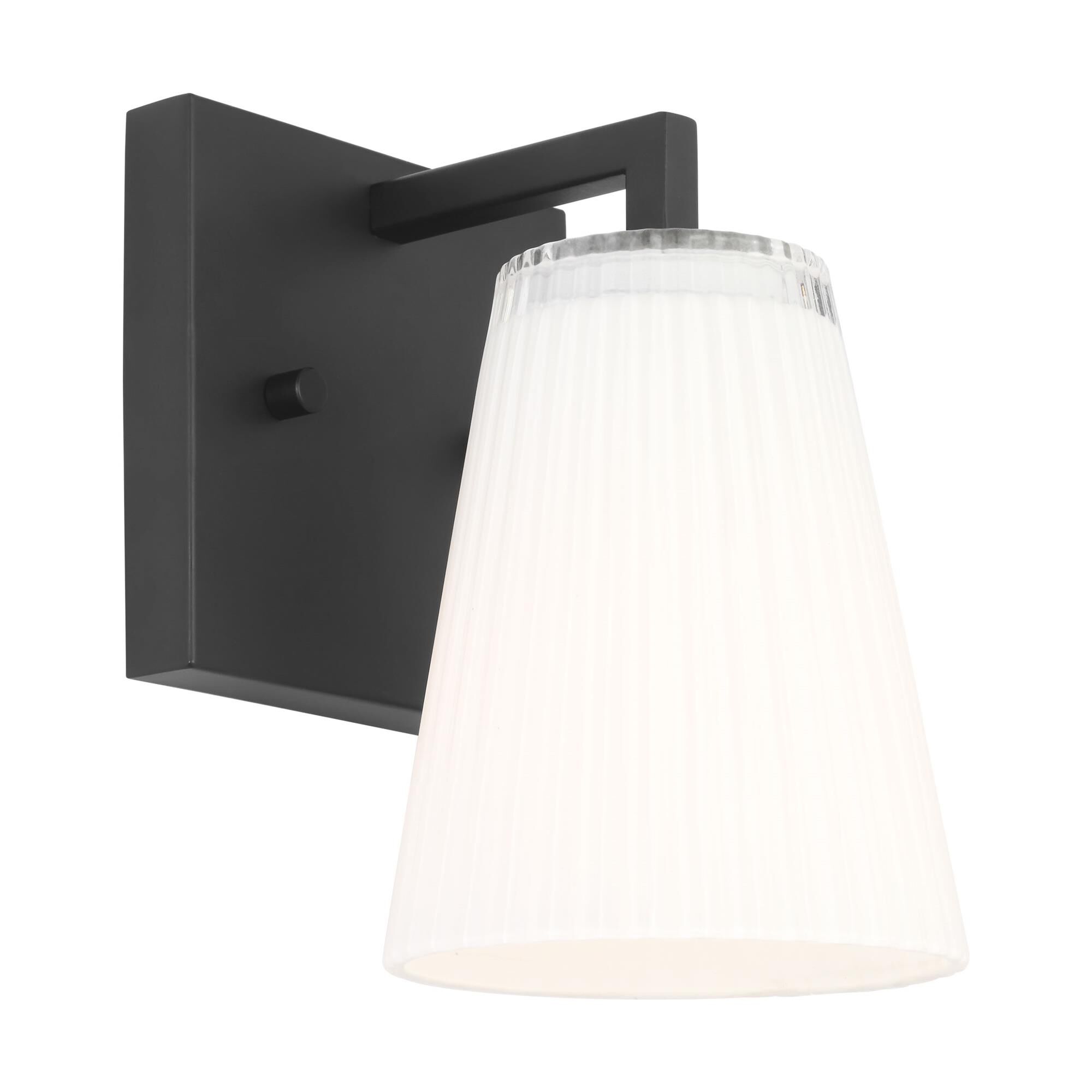 Shown in Midnight Black finish and Clear Fluted White Paint Inside glass