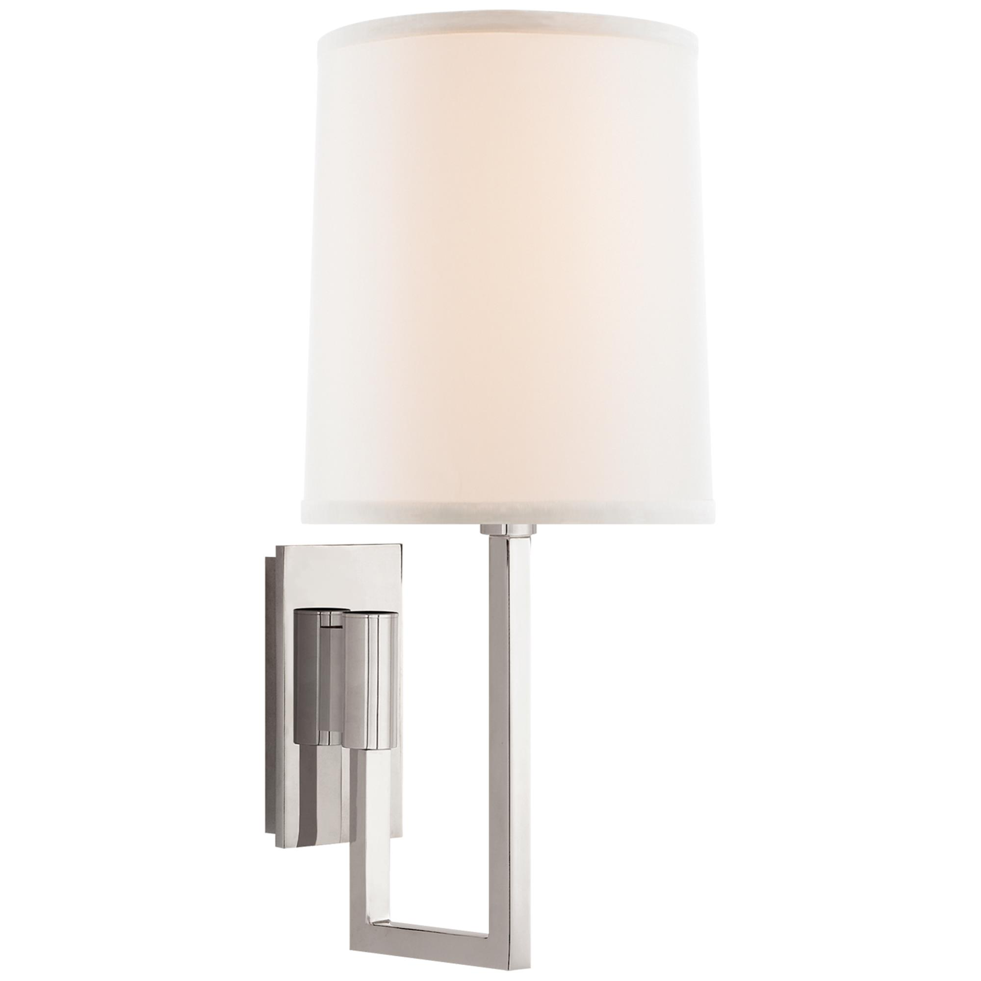 Shown in Polished Nickel finish and Linen shade
