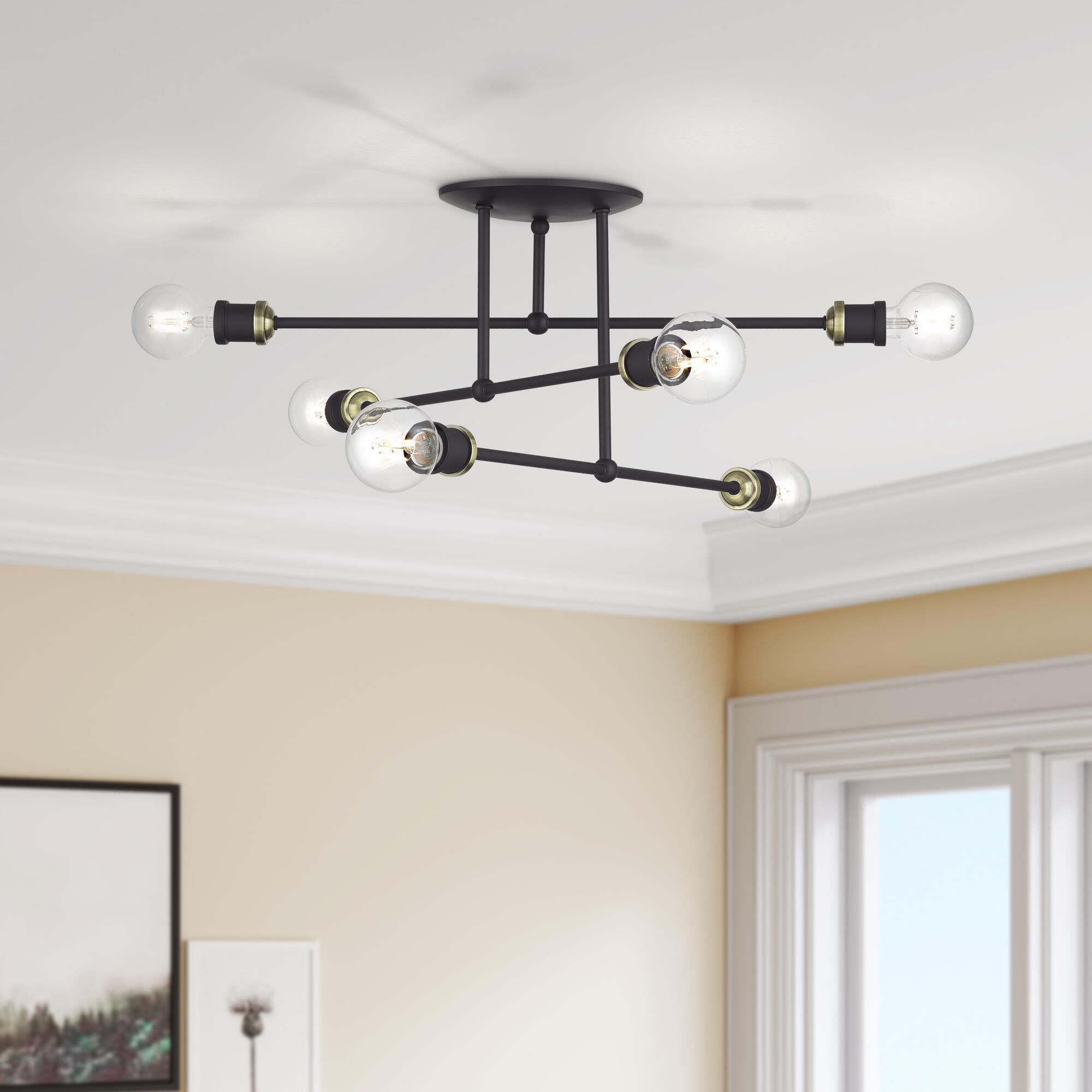 Delacroix 28 Inch Semi Flush Mount by Livex Lighting