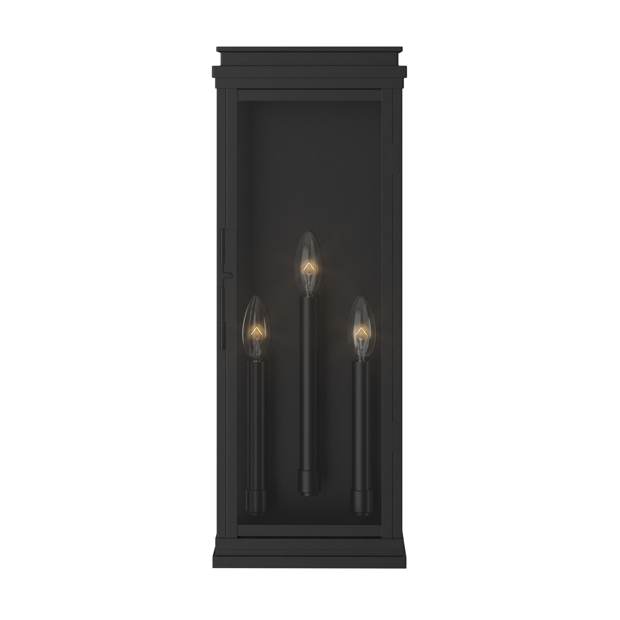 Shown in Black finish and Clear glass