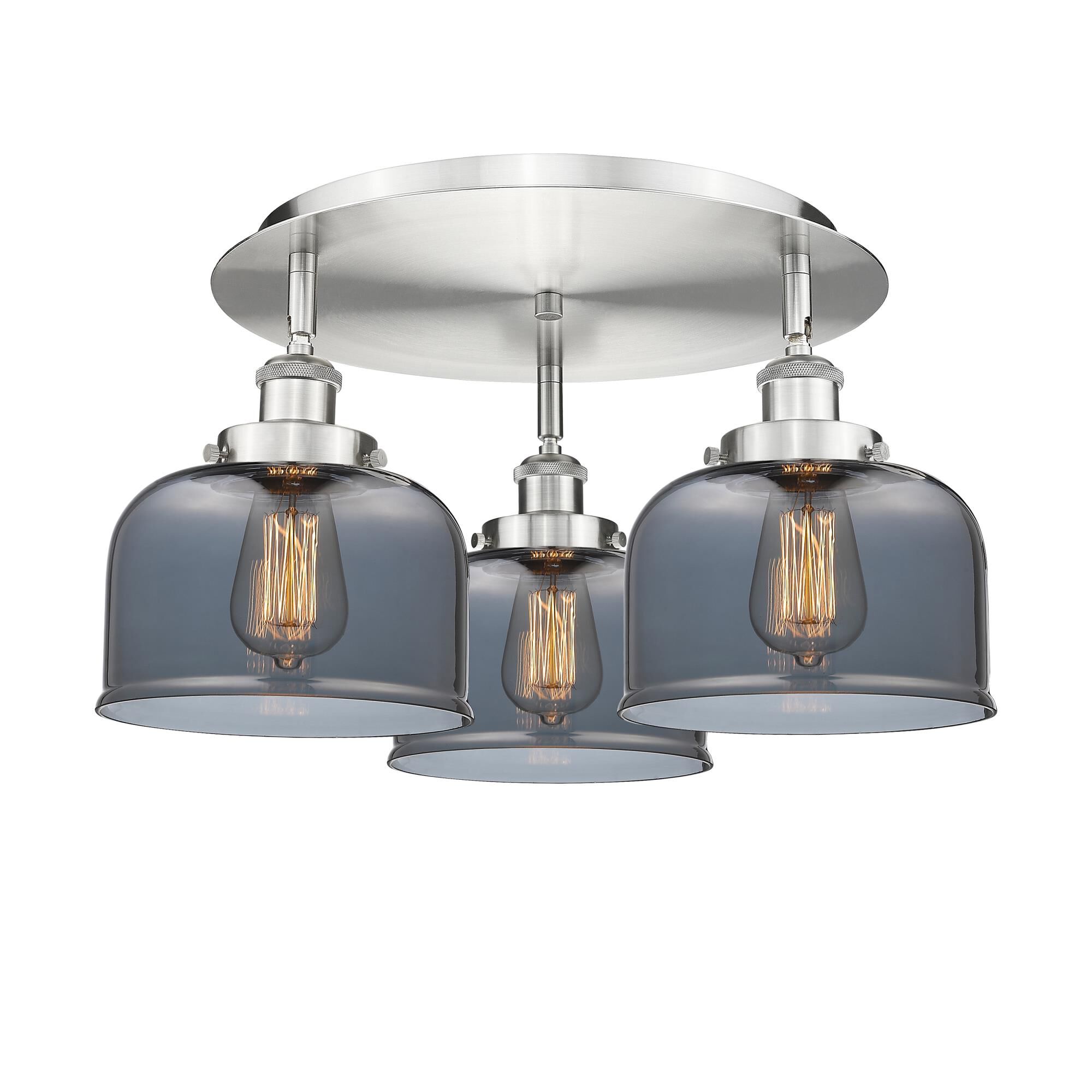 Shown in Satin Nickel finish and Plated Smoke glass