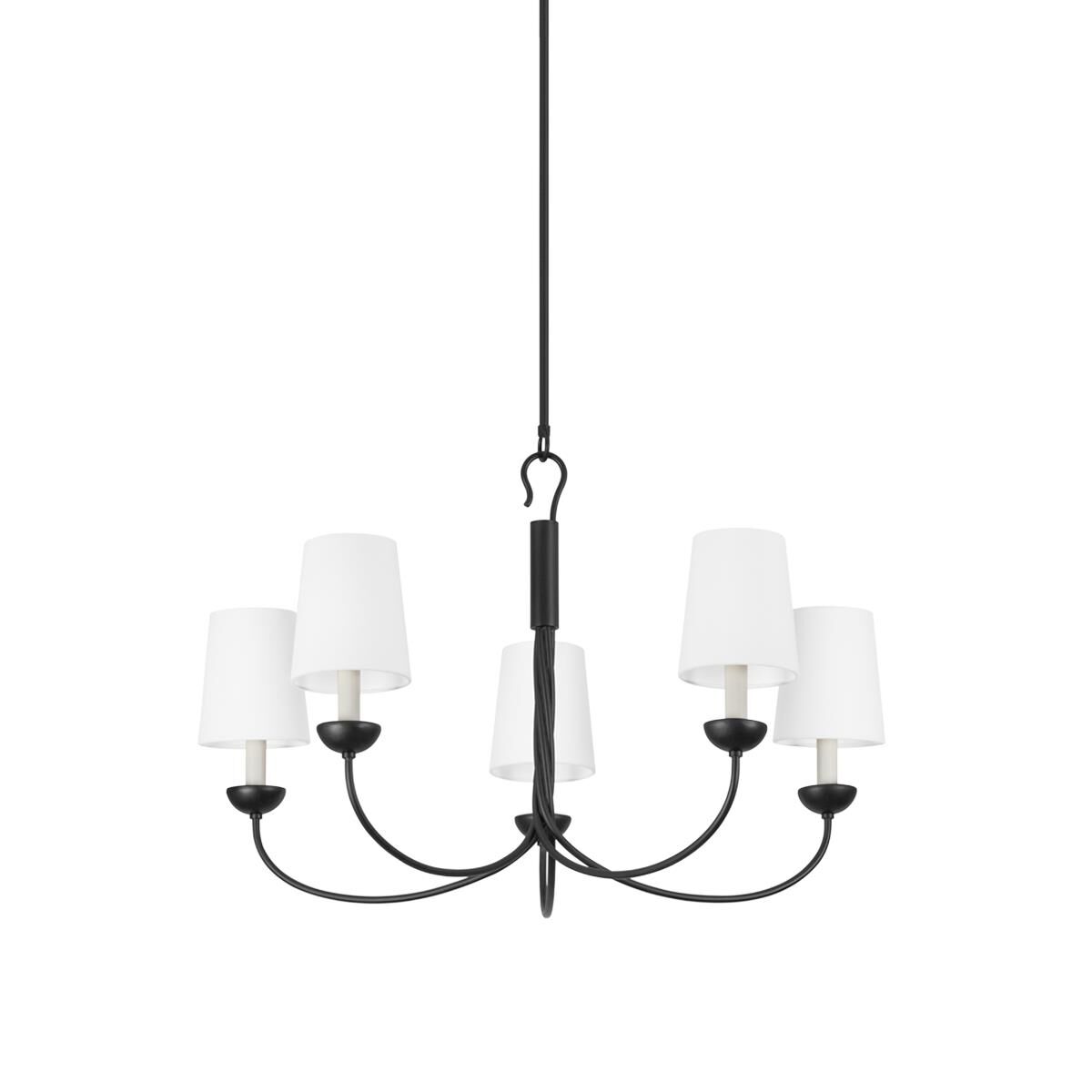 Shown in Aged Iron finish and White Linen shade