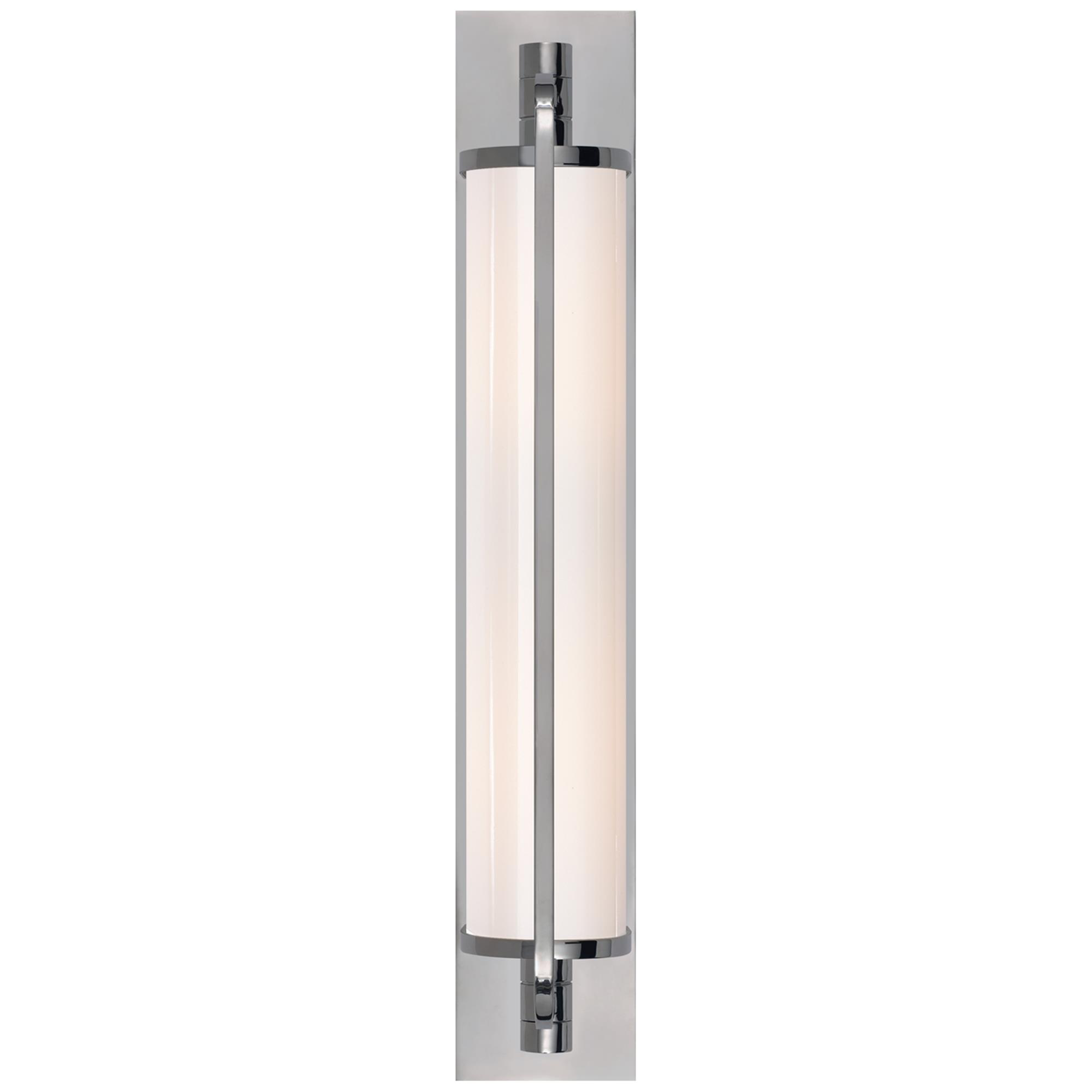 Shown in Chrome finish and White glass