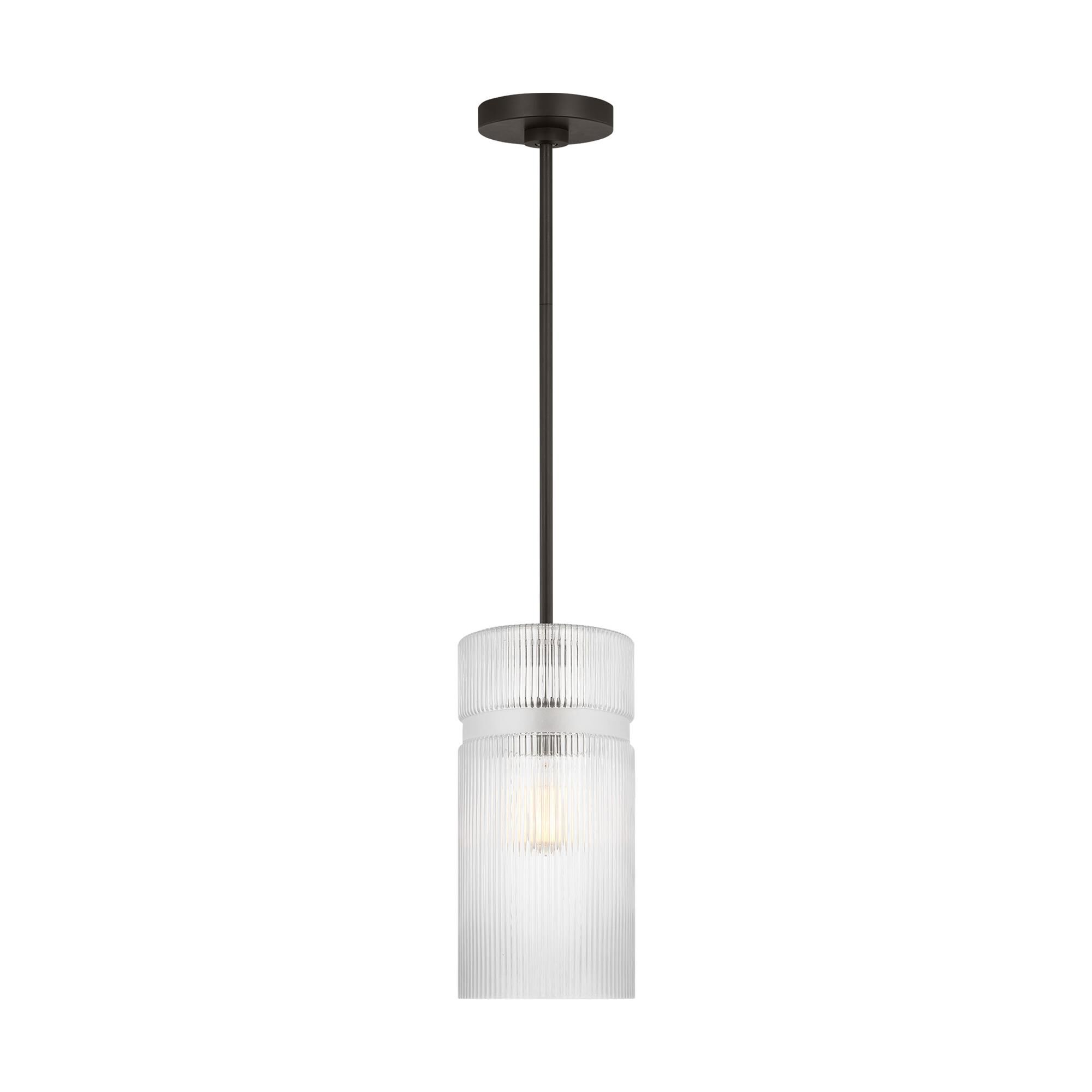 Shown in Midnight Black finish and Clear Ribbed glass