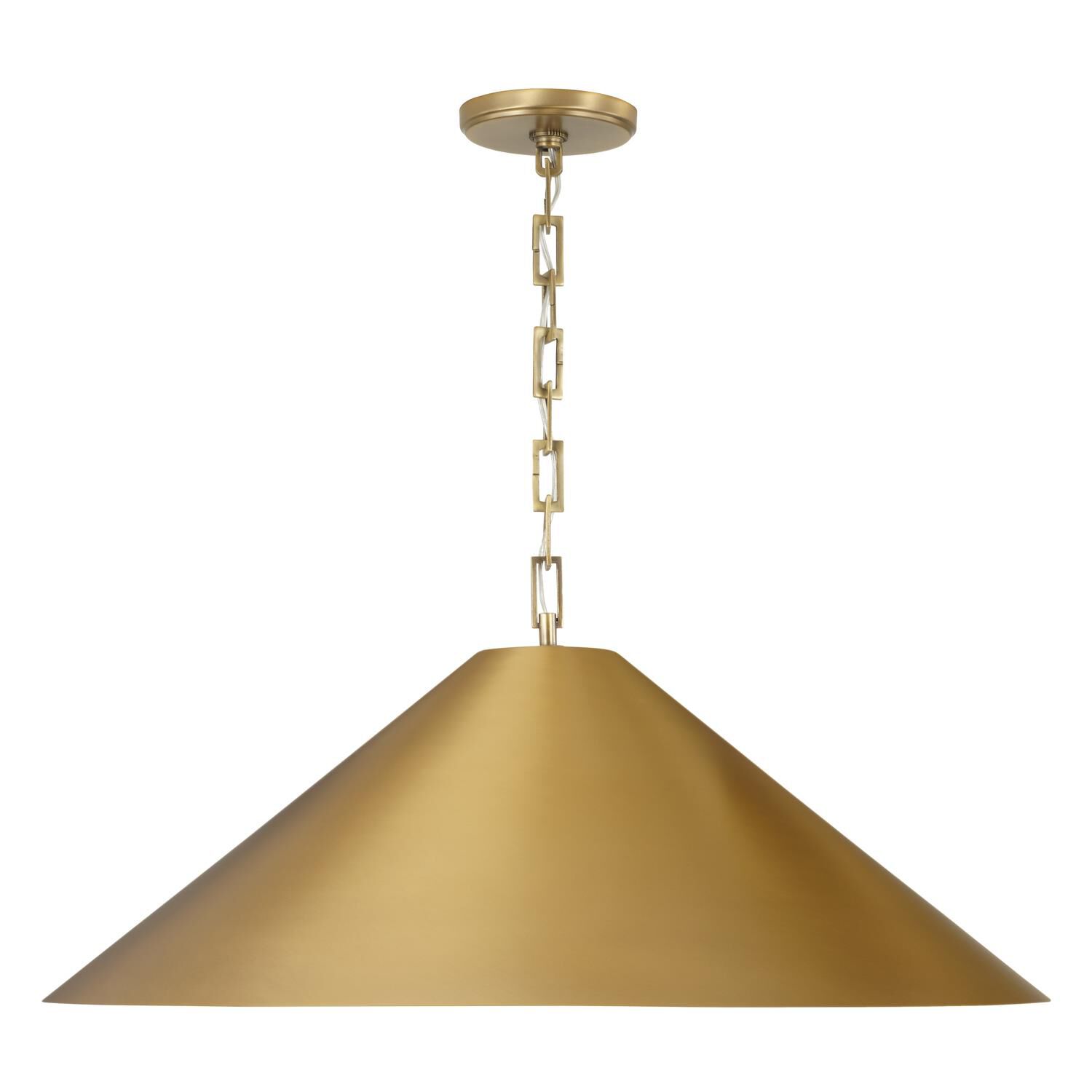 Shown in Aged Brass finish and Aged Brass Metal  With Painted Brass Interior shade