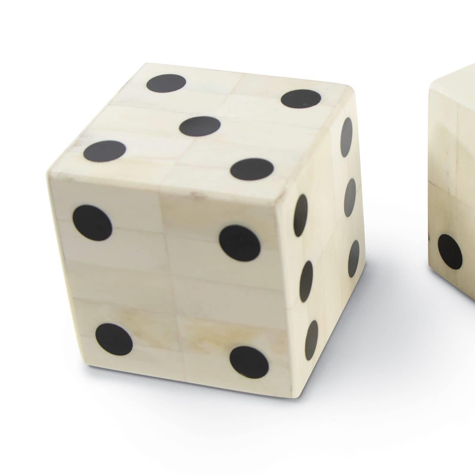 Oversized Bone Gaming Dice 4 Inch Sculpture by Regina Andrew